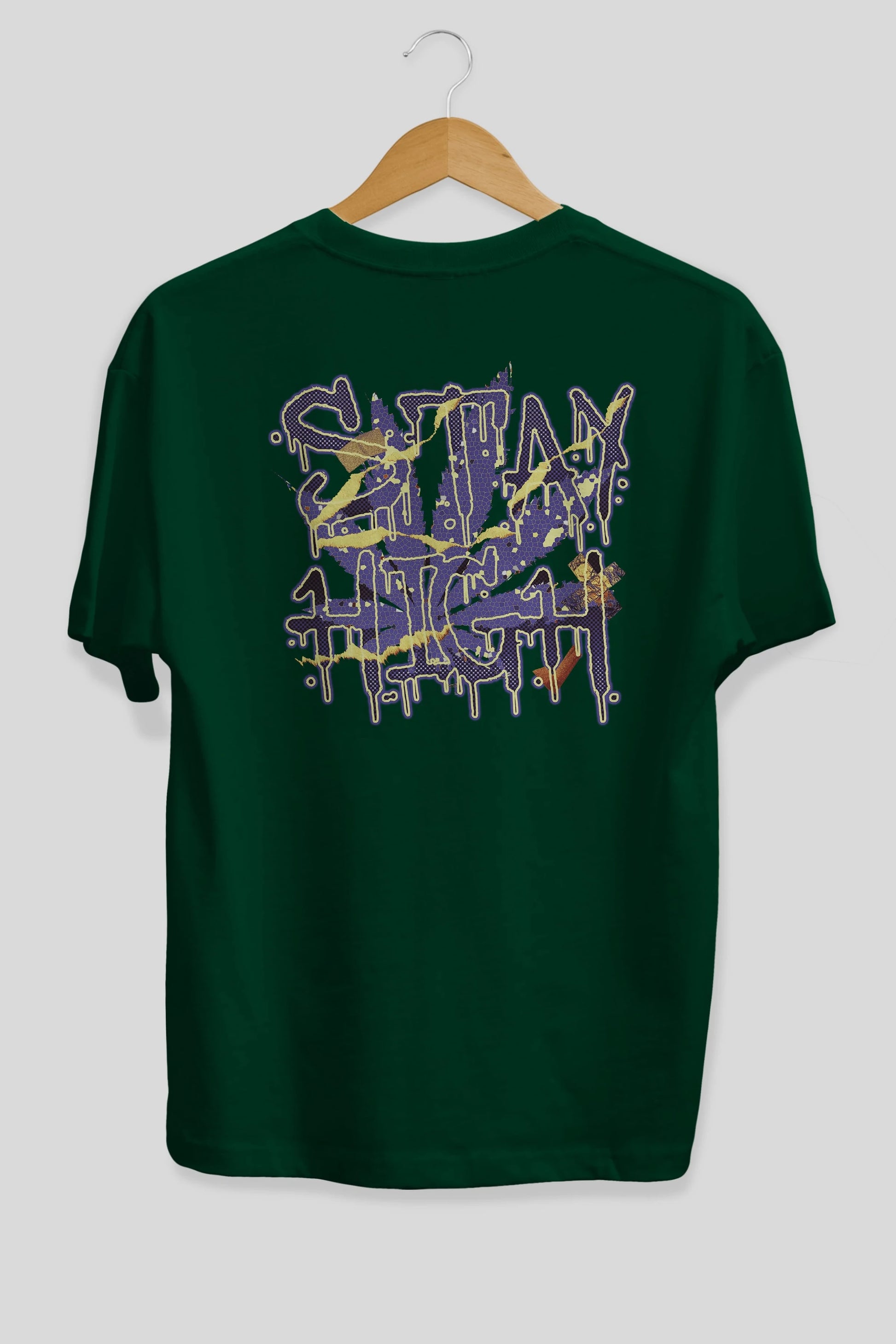Stay High Arka Baskılı Oversize t-shirt Erkek Kadın Unisex