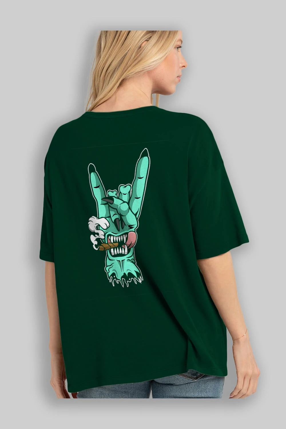 Metal Sign Arka Baskılı Oversize t-shirt Erkek Kadın Unisex %100 Pamuk tişort