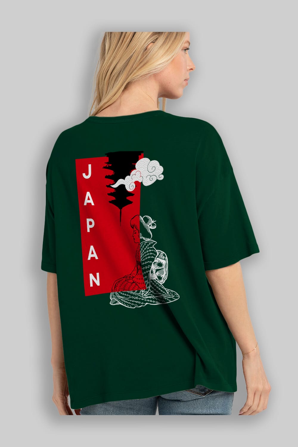 Japan Yazılı Streetwear Arka Baskılı Oversize t-shirt Erkek Kadın Unisex