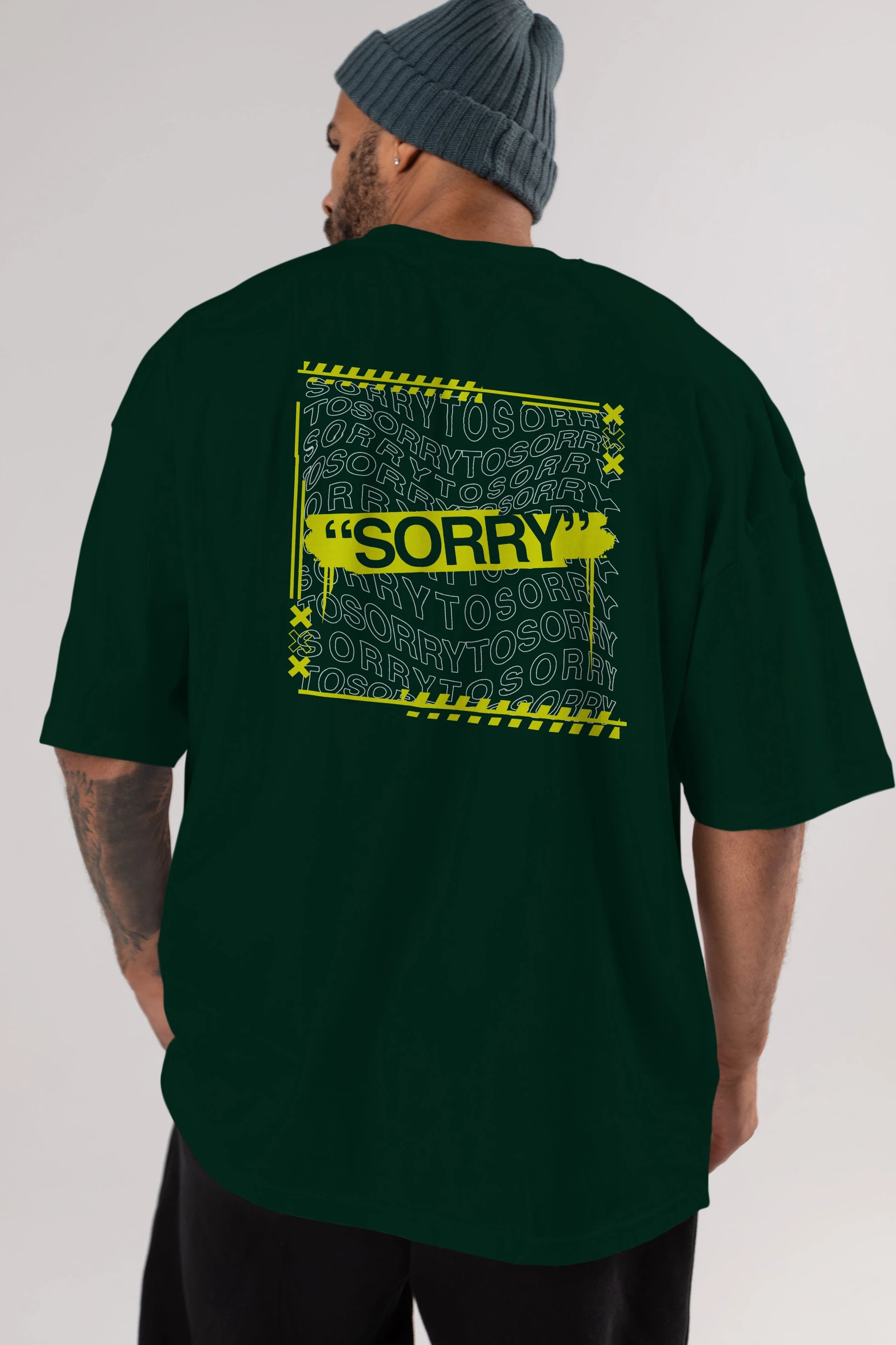 Sorry to Sorry Arka Baskılı Oversize t-shirt Erkek Kadın Unisex