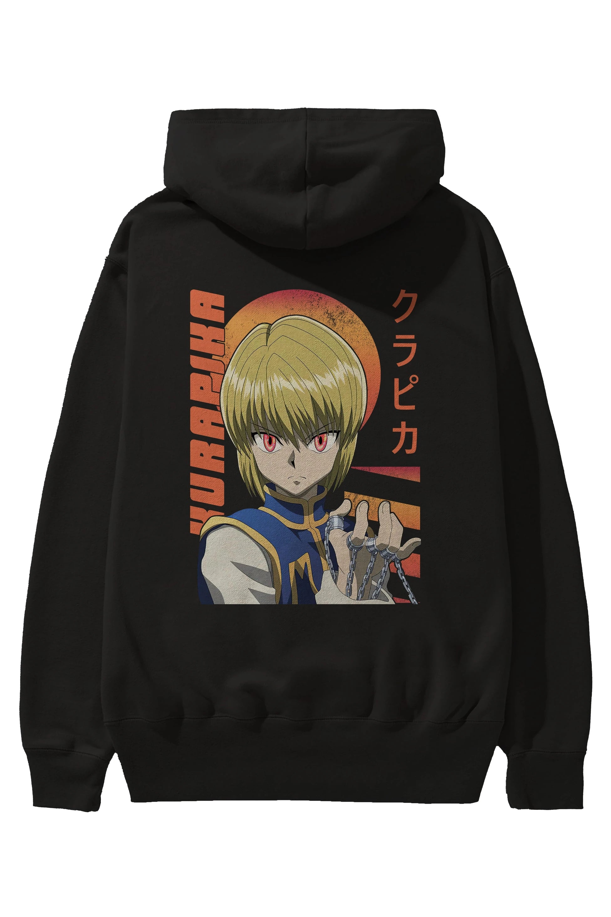 Kurapika 5 (2) Anime Arka Baskılı Hoodie Oversize Kapüşonlu Sweatshirt Erkek Kadın Unisex