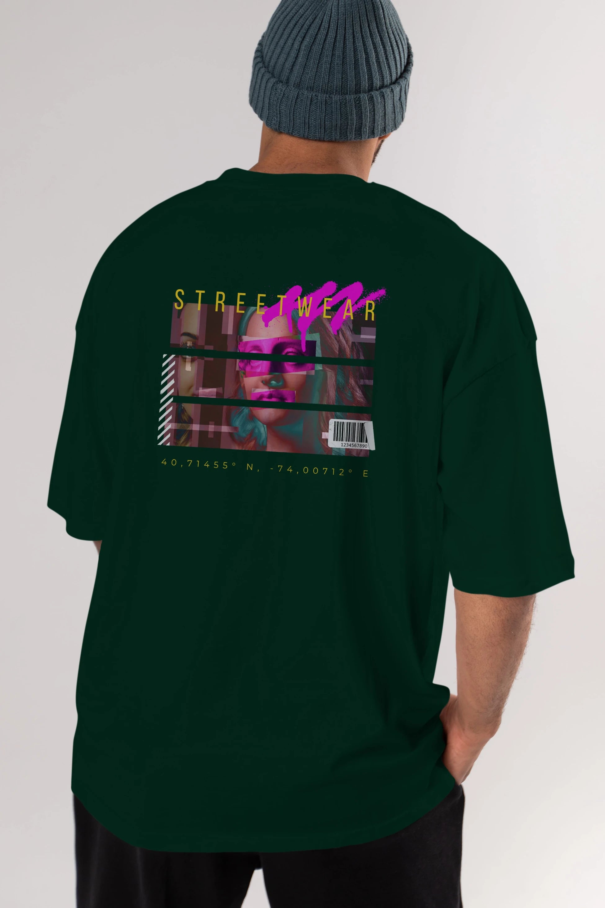 Futuristic Streetwear 2 Arka Baskılı Oversize t-shirt Erkek Kadın Unisex