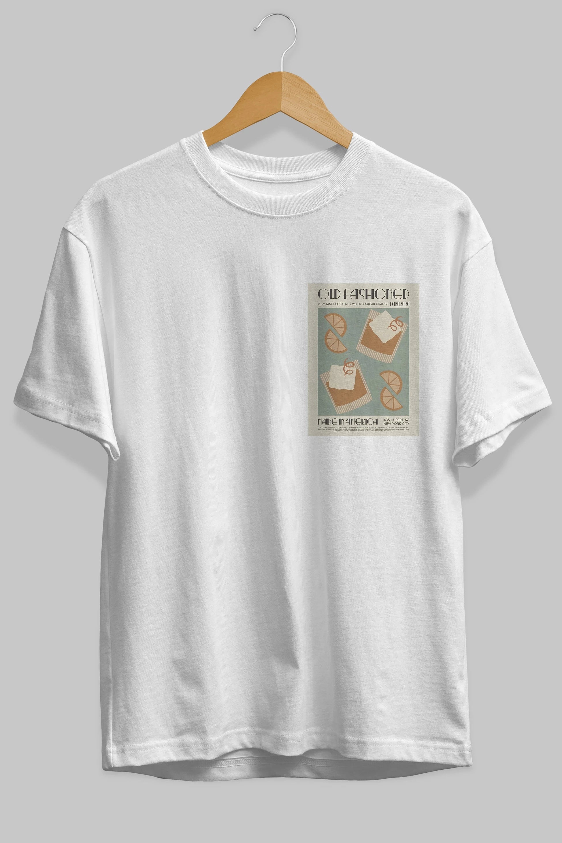 Old Fashioned 2 Ön Sol Baskılı Oversize t-shirt Erkek Kadın Unisex %100 Pamuk Bisiklet Yaka tişort