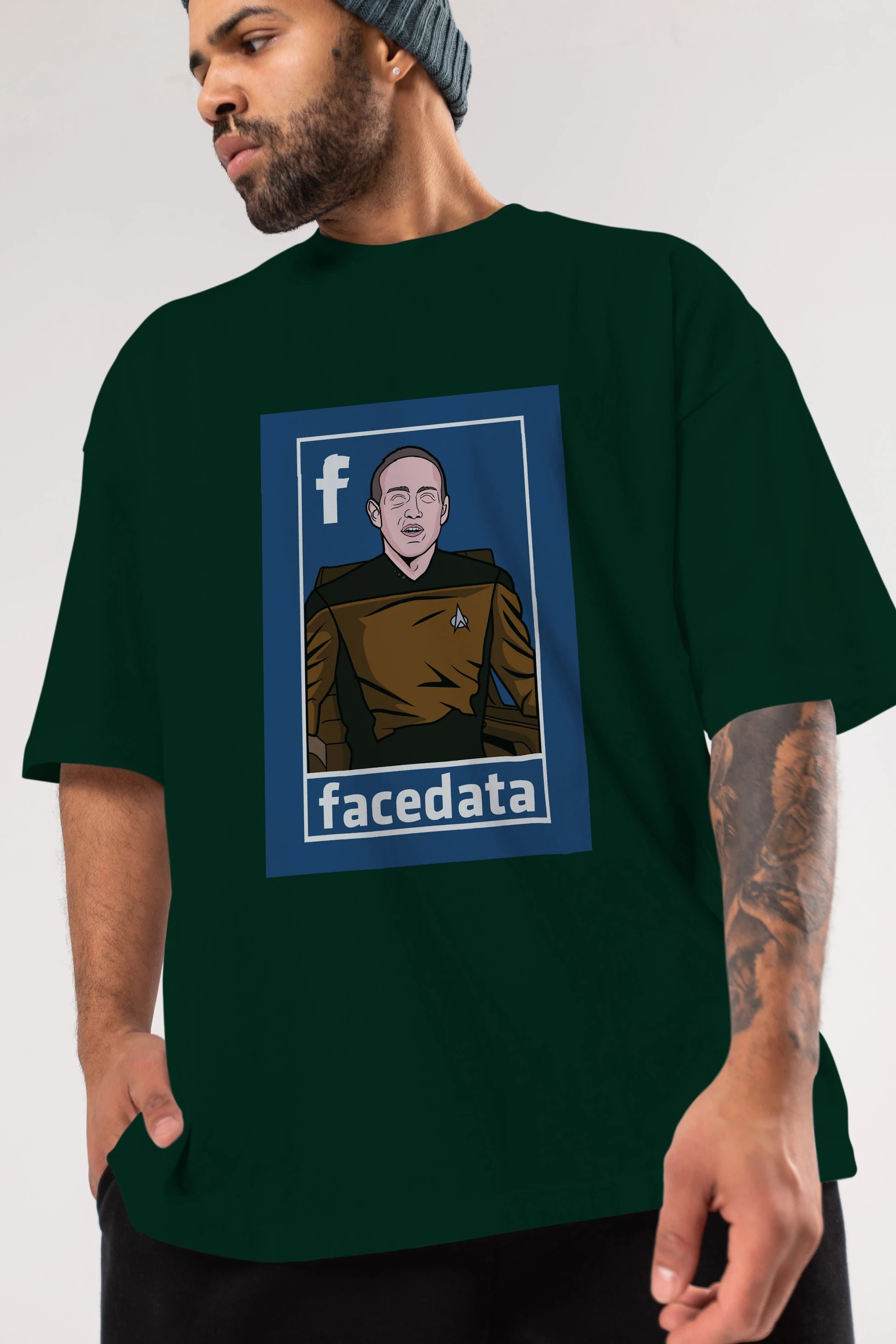 Zukerberg Data Ön Baskılı Oversize t-shirt Erkek Kadın Unisex %100 Pamuk tişort