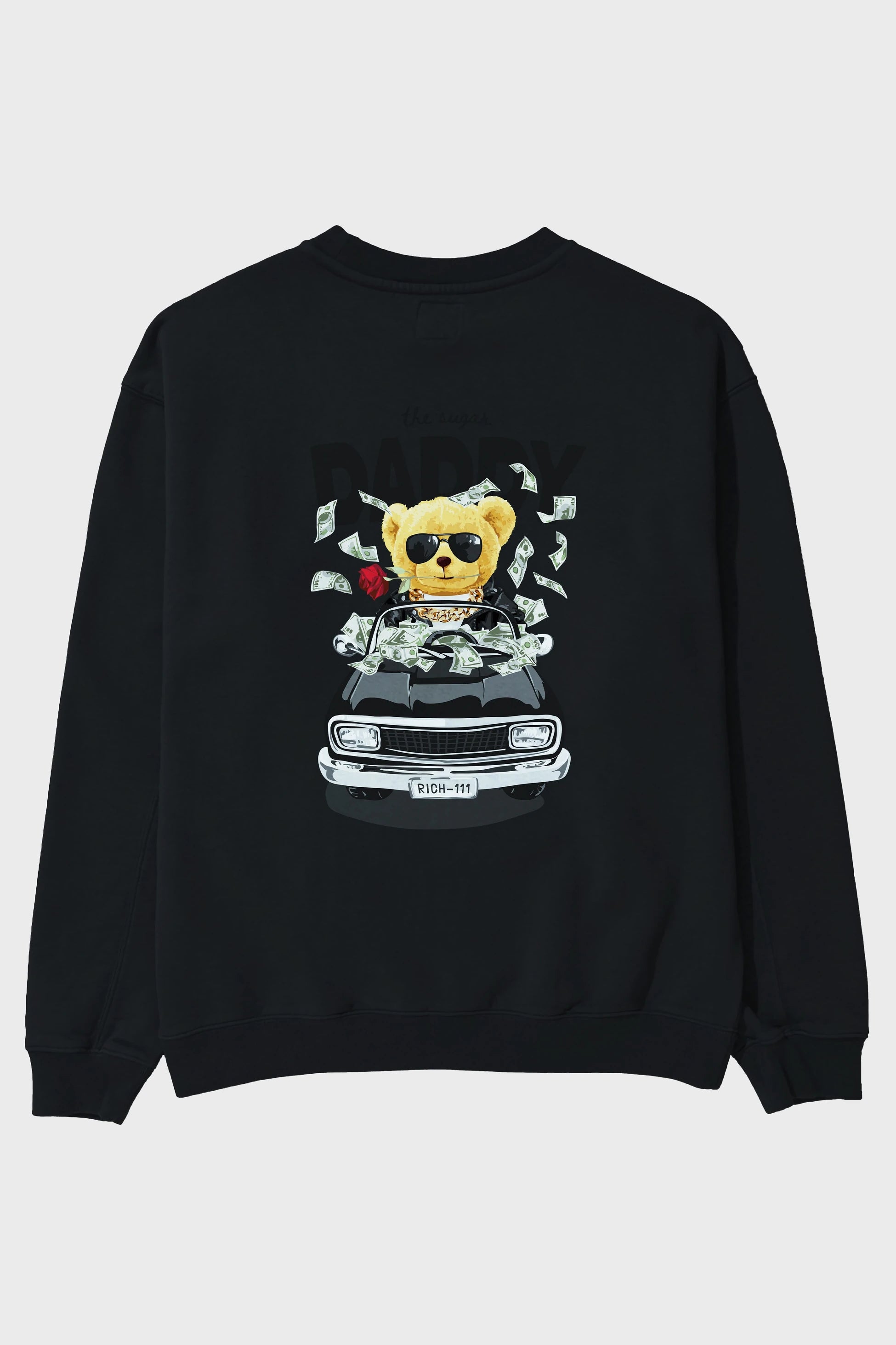 Teddy Bear Daddy Arka Baskılı Oversize Sweatshirt Erkek Kadın Unisex