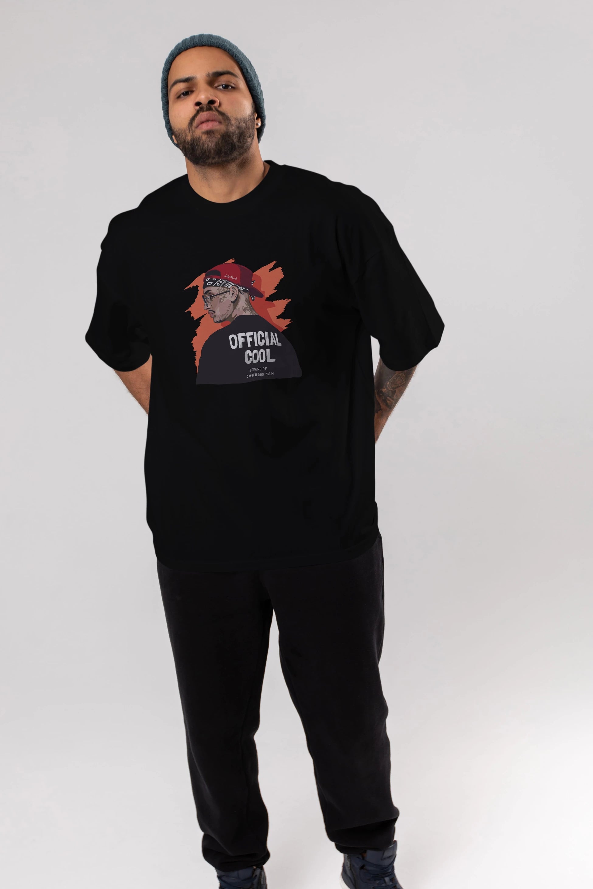 Official Cool Ön Baskılı Oversize t-shirt Erkek Kadın Unisex