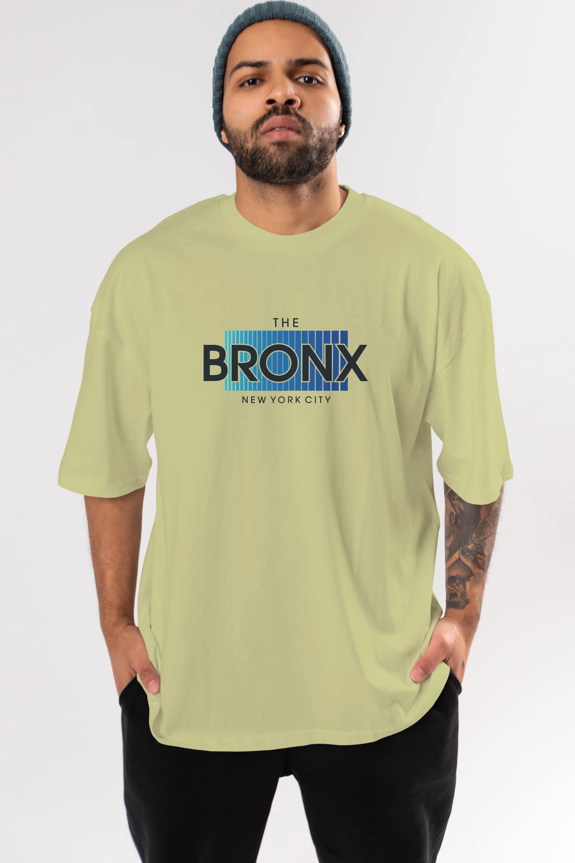 The Bronx Ön Baskılı Oversize t-shirt Erkek Kadın Unisex