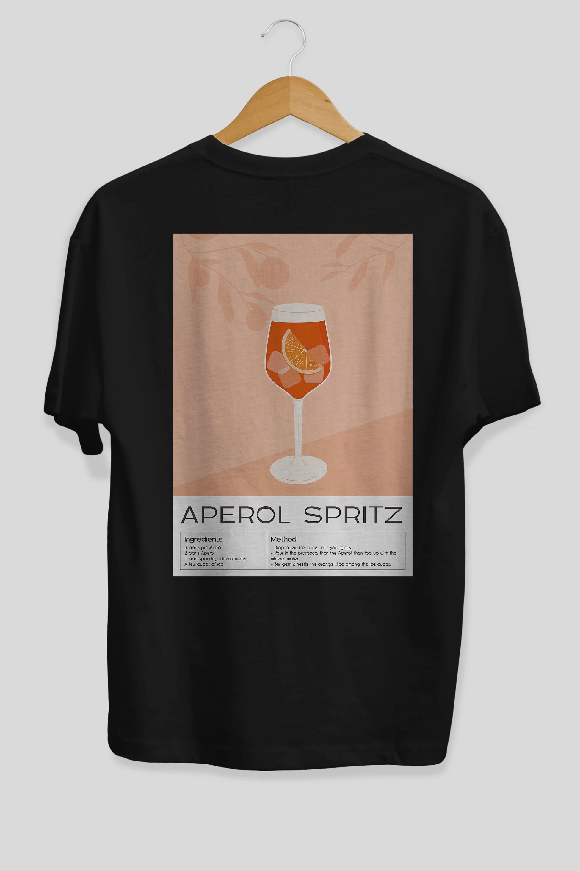 Aperol Spritz 7 Arka Baskılı Oversize t-shirt Erkek Kadın Unisex %100 Pamuk Bisiklet Yaka tişort