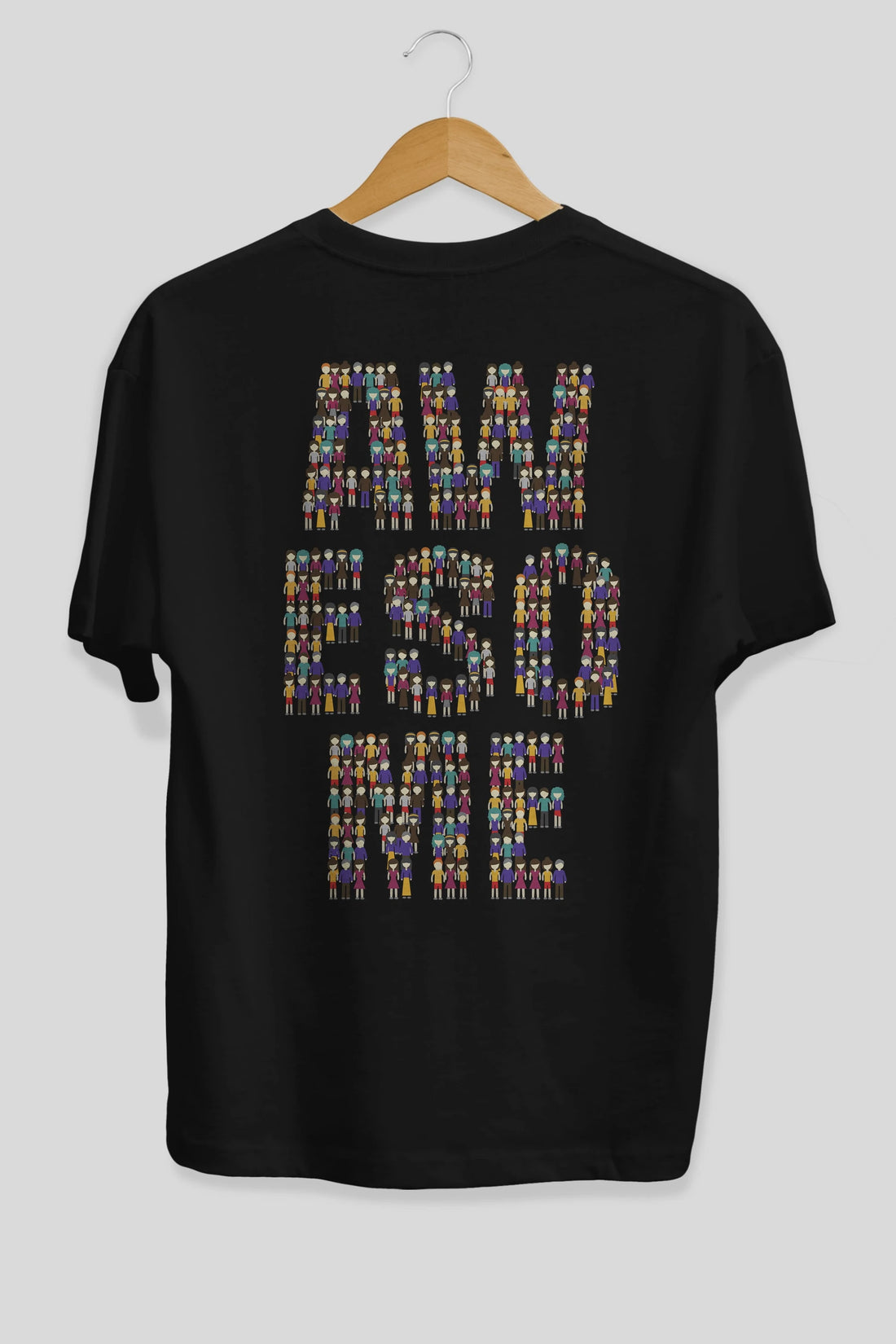 Awesome Arka Baskılı Oversize t-shirt %100 pamuk Erkek Kadın Unisex