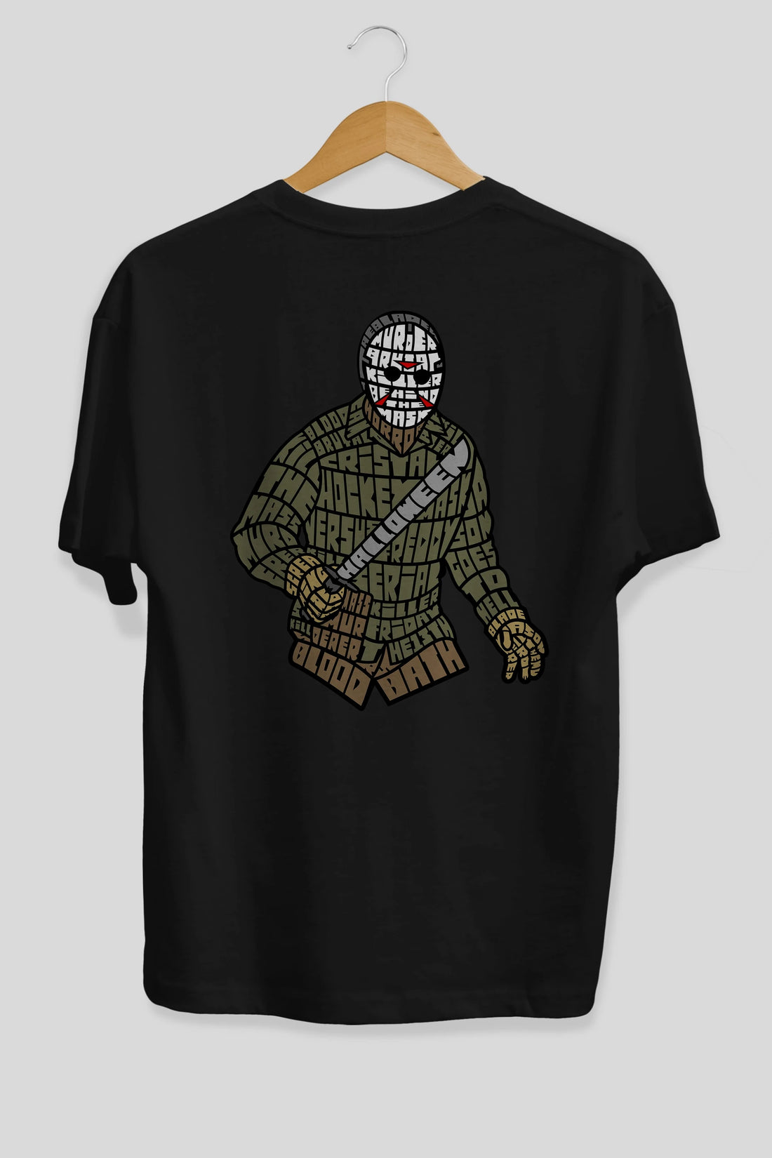 Jason Arka Baskılı Oversize t-shirt %100 pamuk Erkek Kadın Unisex