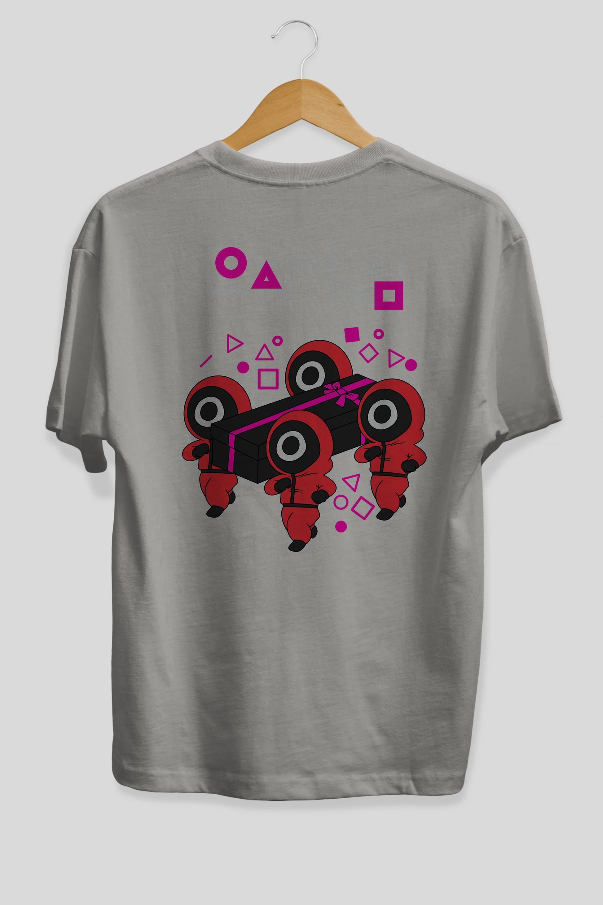 Squid Game (6) Arka Baskılı Oversize t-shirt Erkek Kadın Unisex %100 Pamuk Bisiklet Yaka tişort