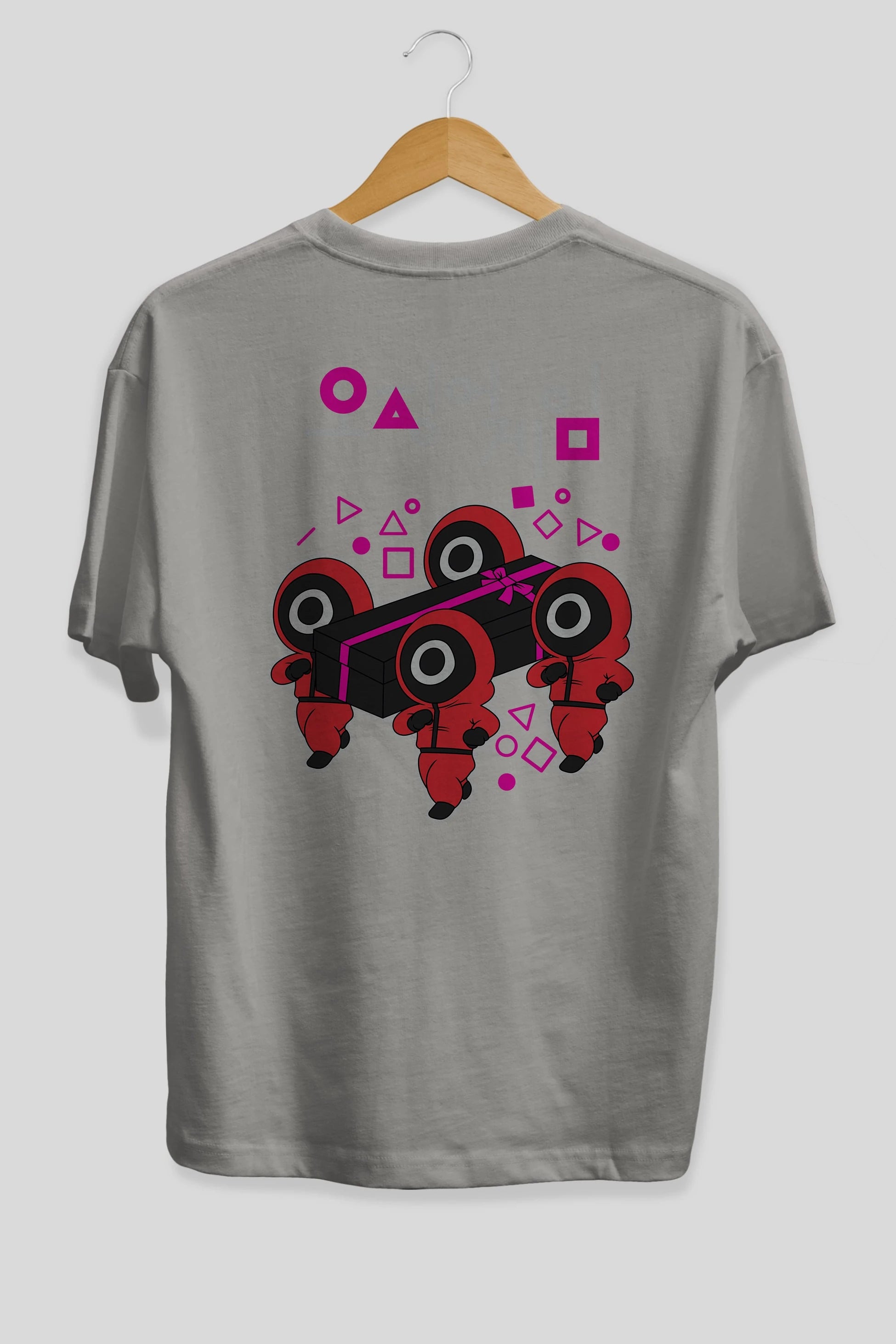 Squid Game (6) Arka Baskılı Oversize t-shirt Erkek Kadın Unisex %100 Pamuk Bisiklet Yaka tişort