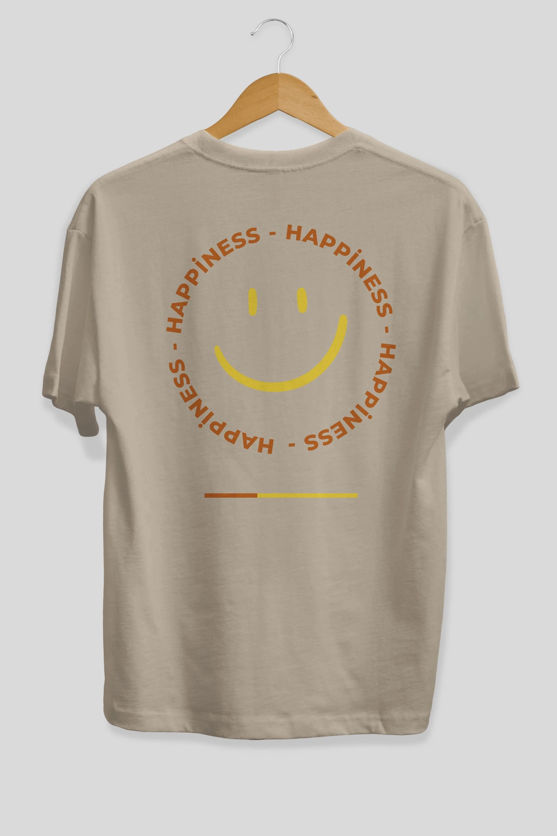 Happiness Smile Yazılı Arka Baskılı Oversize t-shirt Erkek Kadın Unisex
