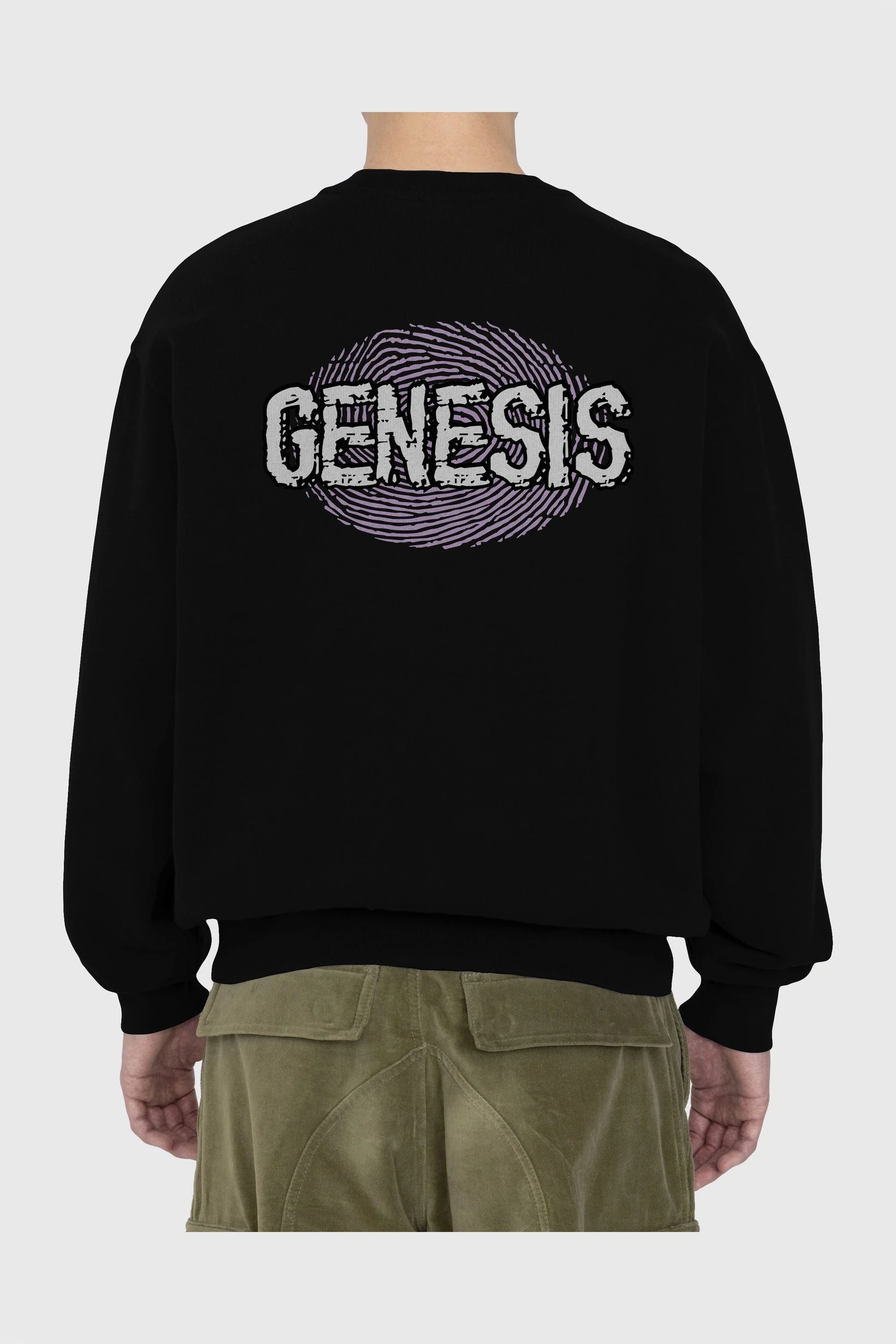 Genesis Arka Baskılı Oversize Sweatshirt Erkek Kadın Unisex