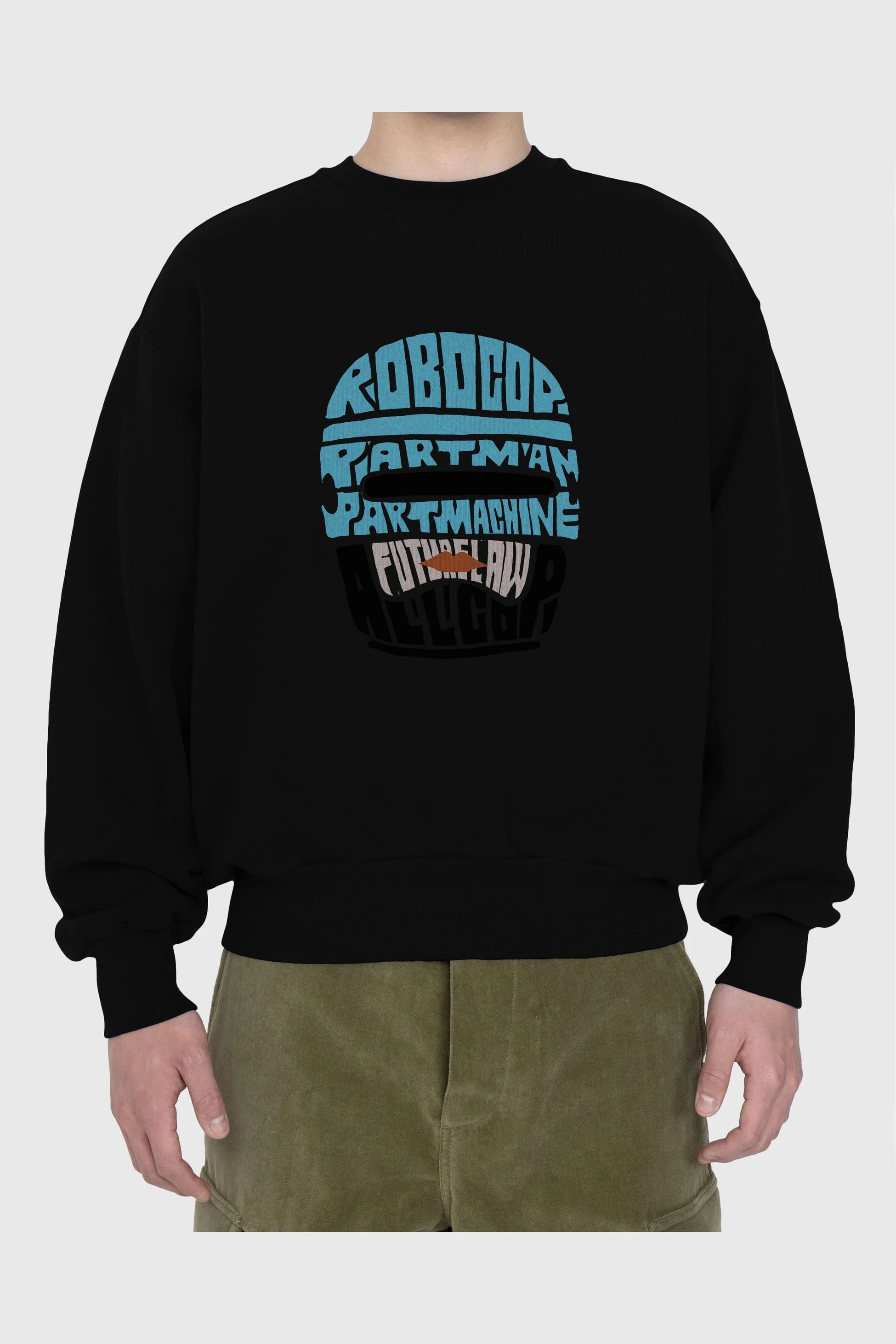 Robocop Ön Baskılı Oversize Sweatshirt Erkek Kadın Unisex