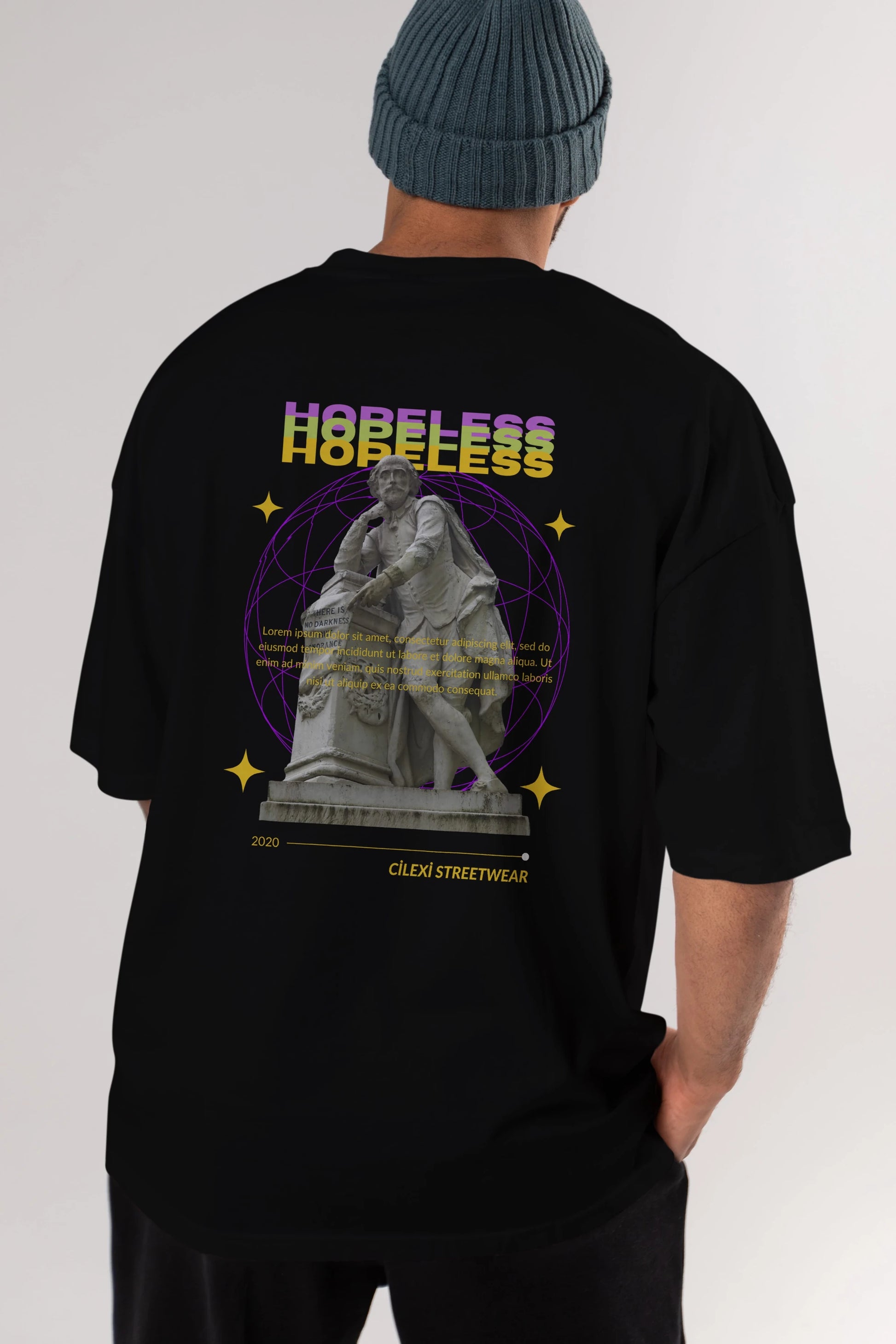 Hopeless Arka Baskılı Oversize t-shirt Erkek Kadın Unisex