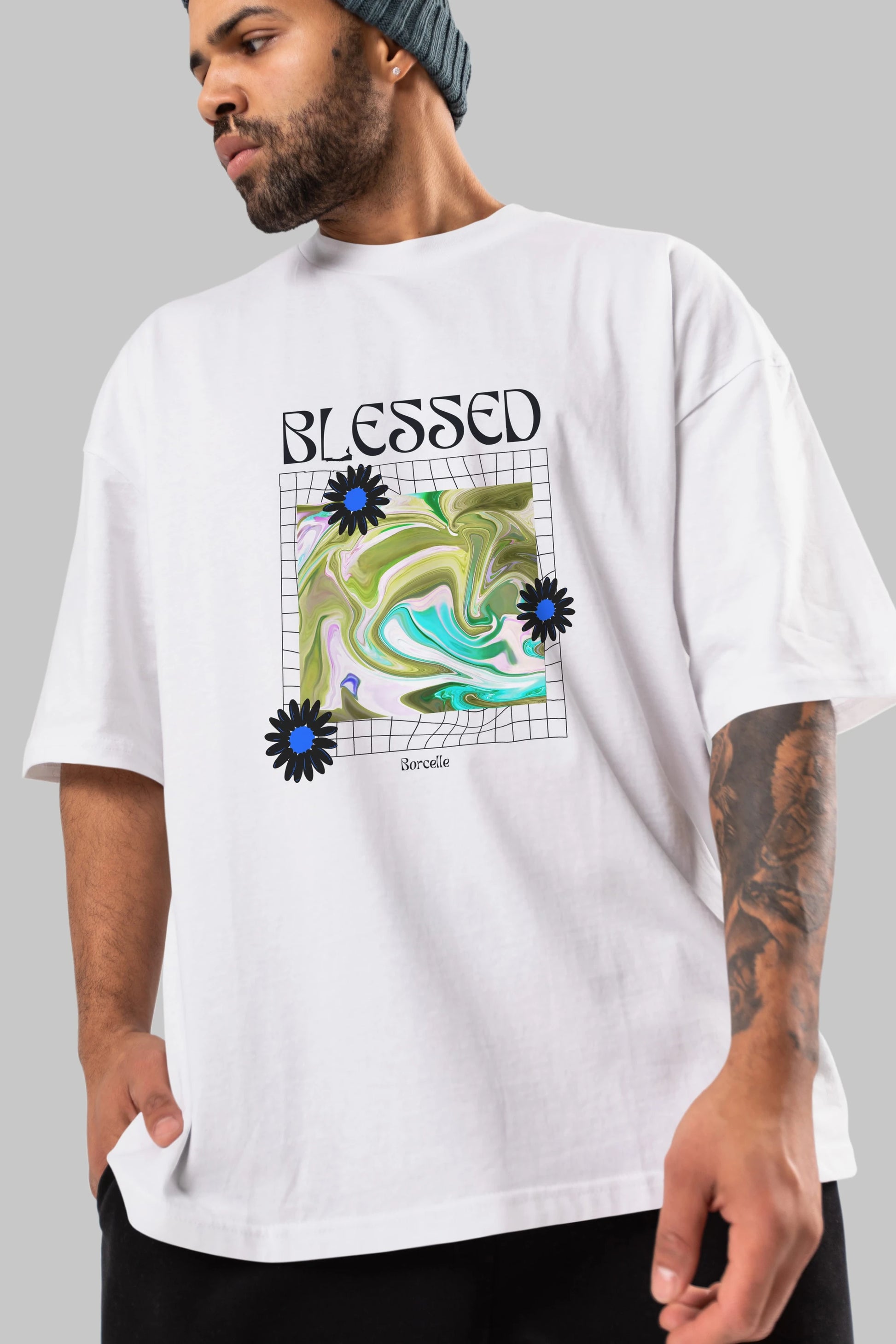 Blessed Ön Baskılı Oversize t-shirt Erkek Kadın Unisex