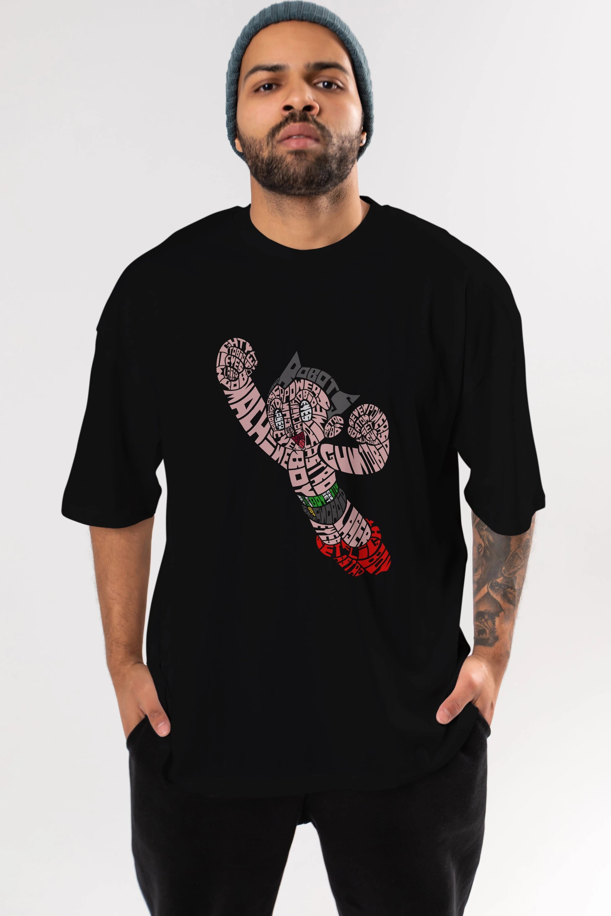 Astroboy Ön Baskılı Oversize t-shirt %100 pamuk Erkek Kadın Unisex