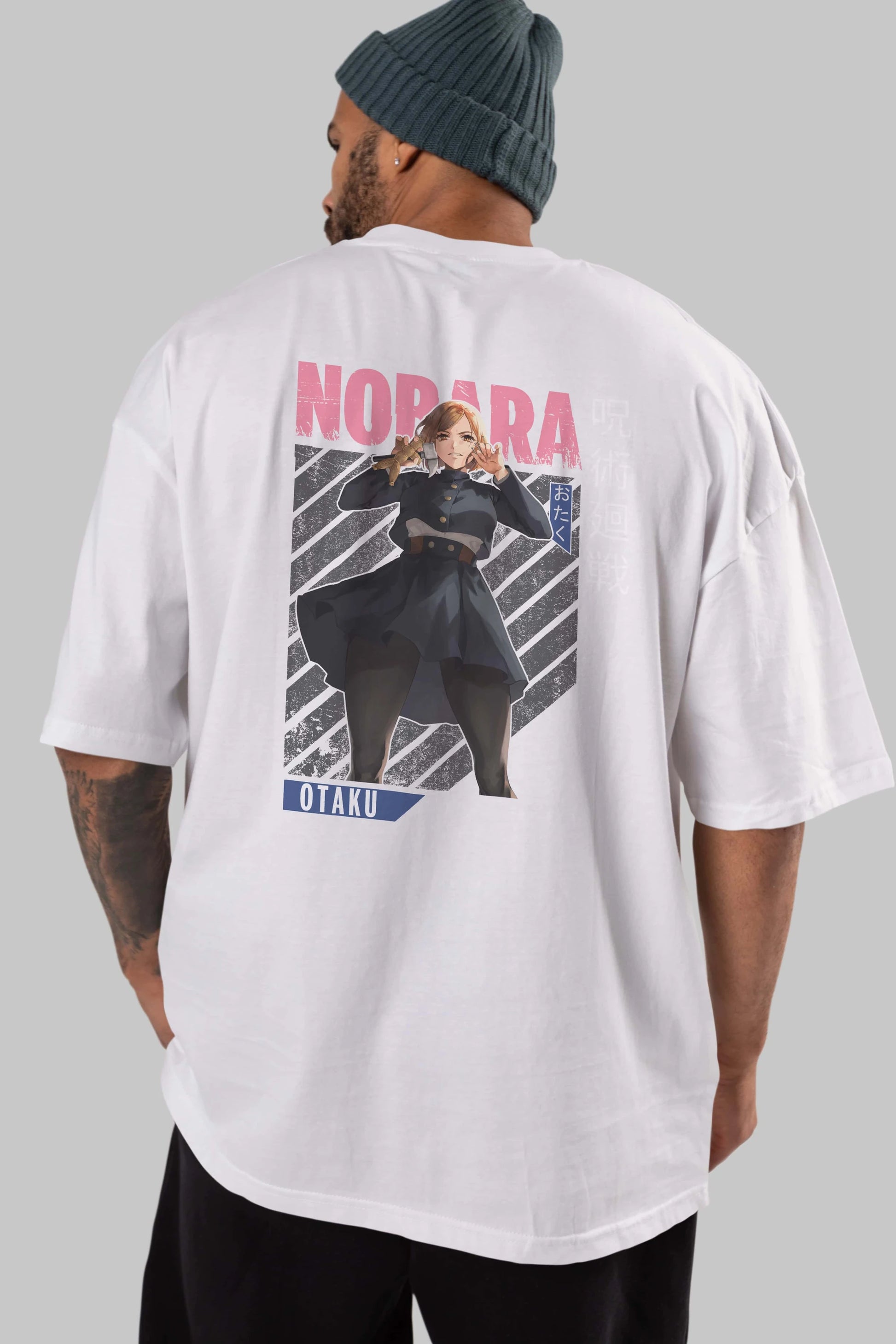 Nobara Kugisaki 4 Anime Arka Baskılı Oversize t-shirt Erkek Kadın Unisex