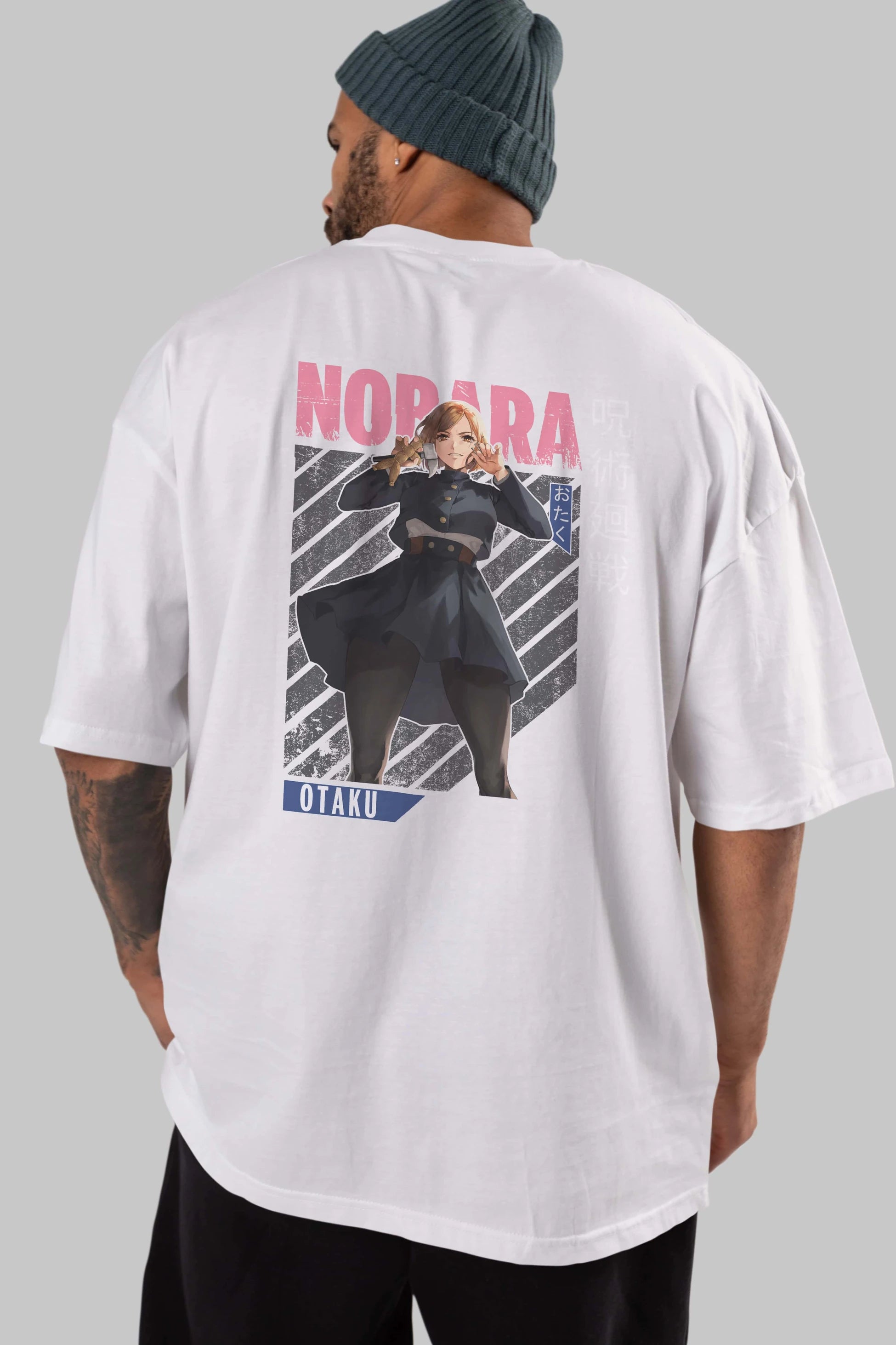 Nobara Kugisaki 4 Anime Arka Baskılı Oversize t-shirt Erkek Kadın Unisex