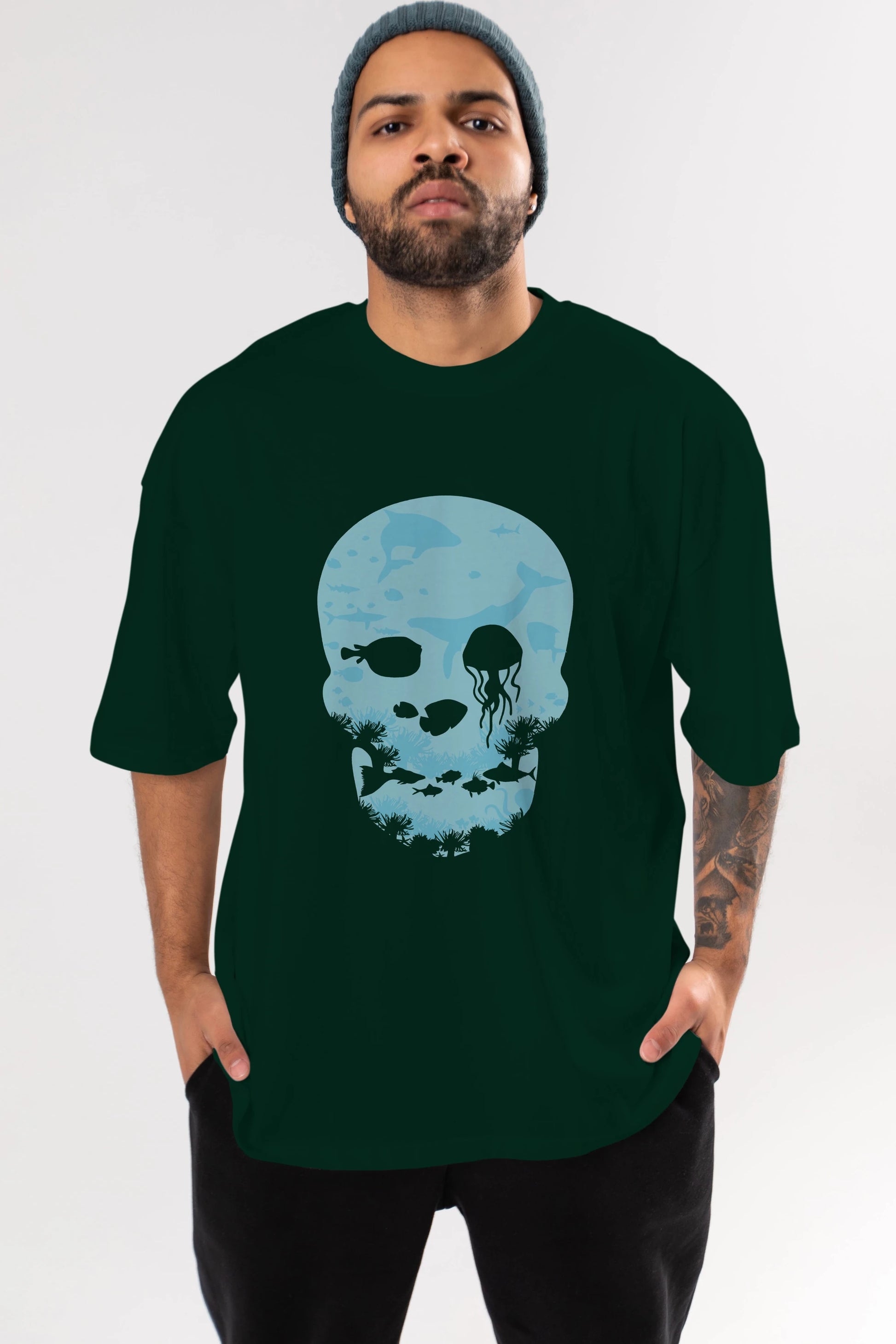 Dead Sea Ön Baskılı Oversize t-shirt %100 pamuk Erkek Kadın Unisex