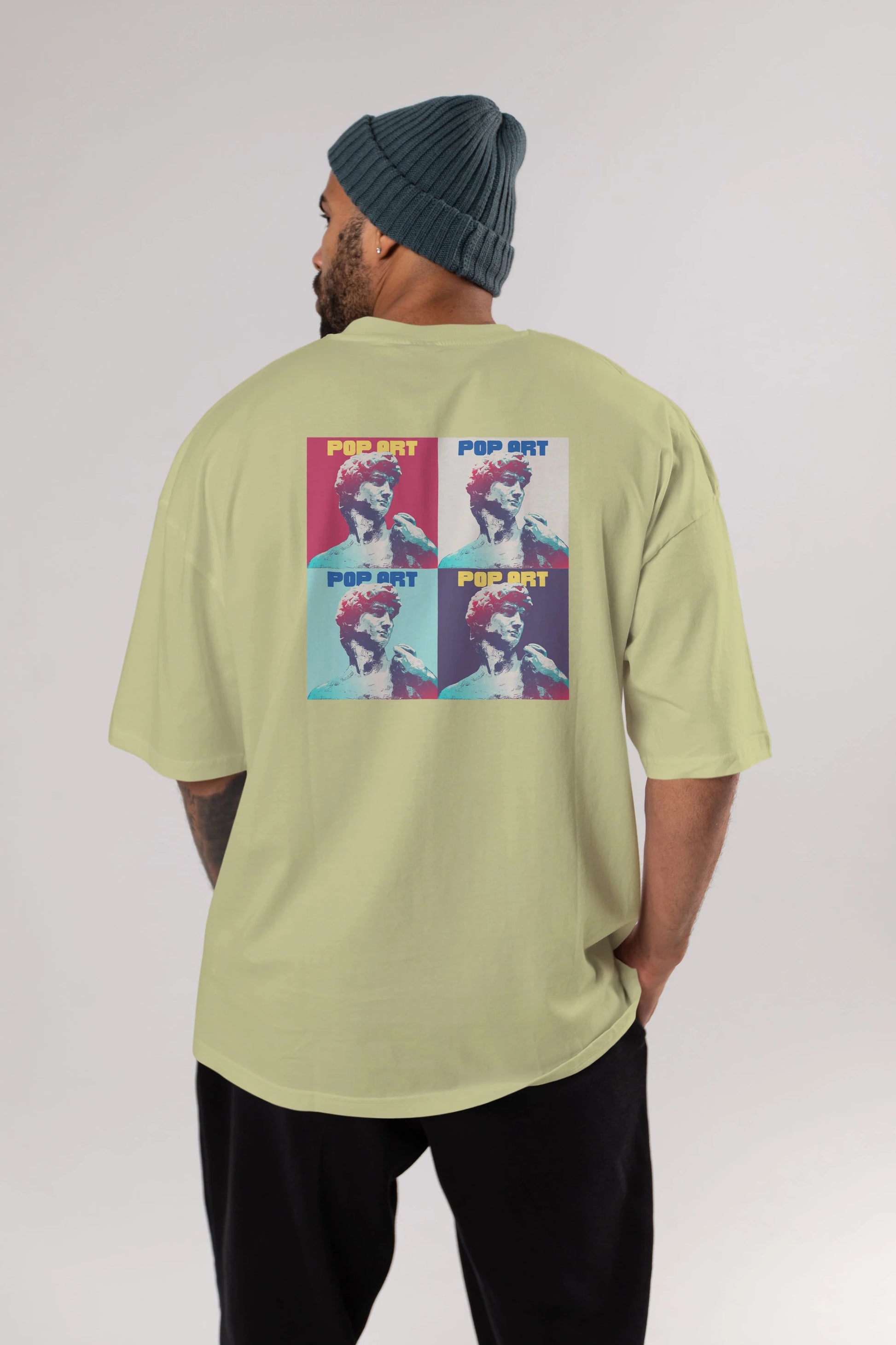 Creative Pop Art Arka Baskılı Oversize t-shirt Erkek Kadın Unisex