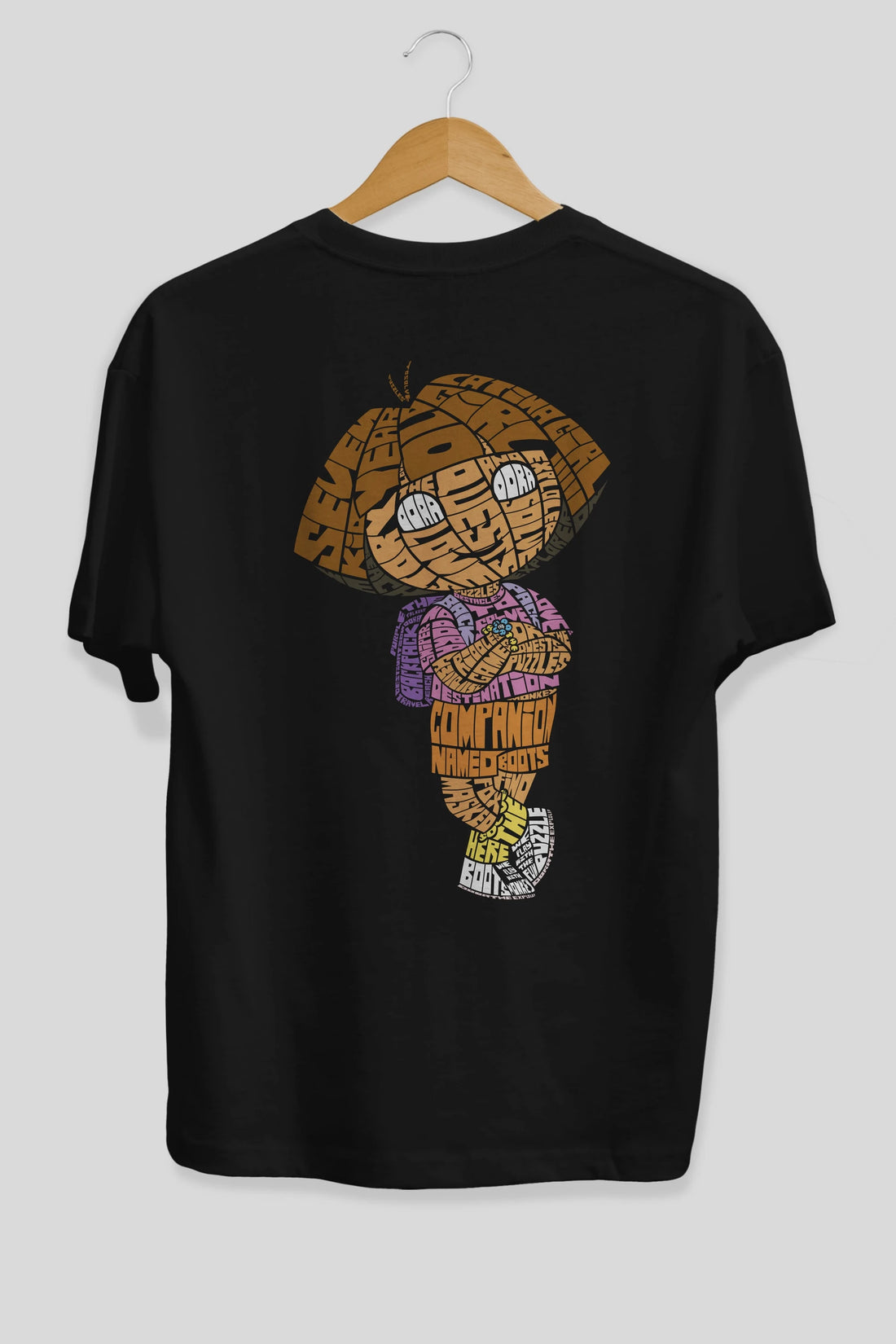 Dora Arka Baskılı Oversize t-shirt %100 pamuk Erkek Kadın Unisex