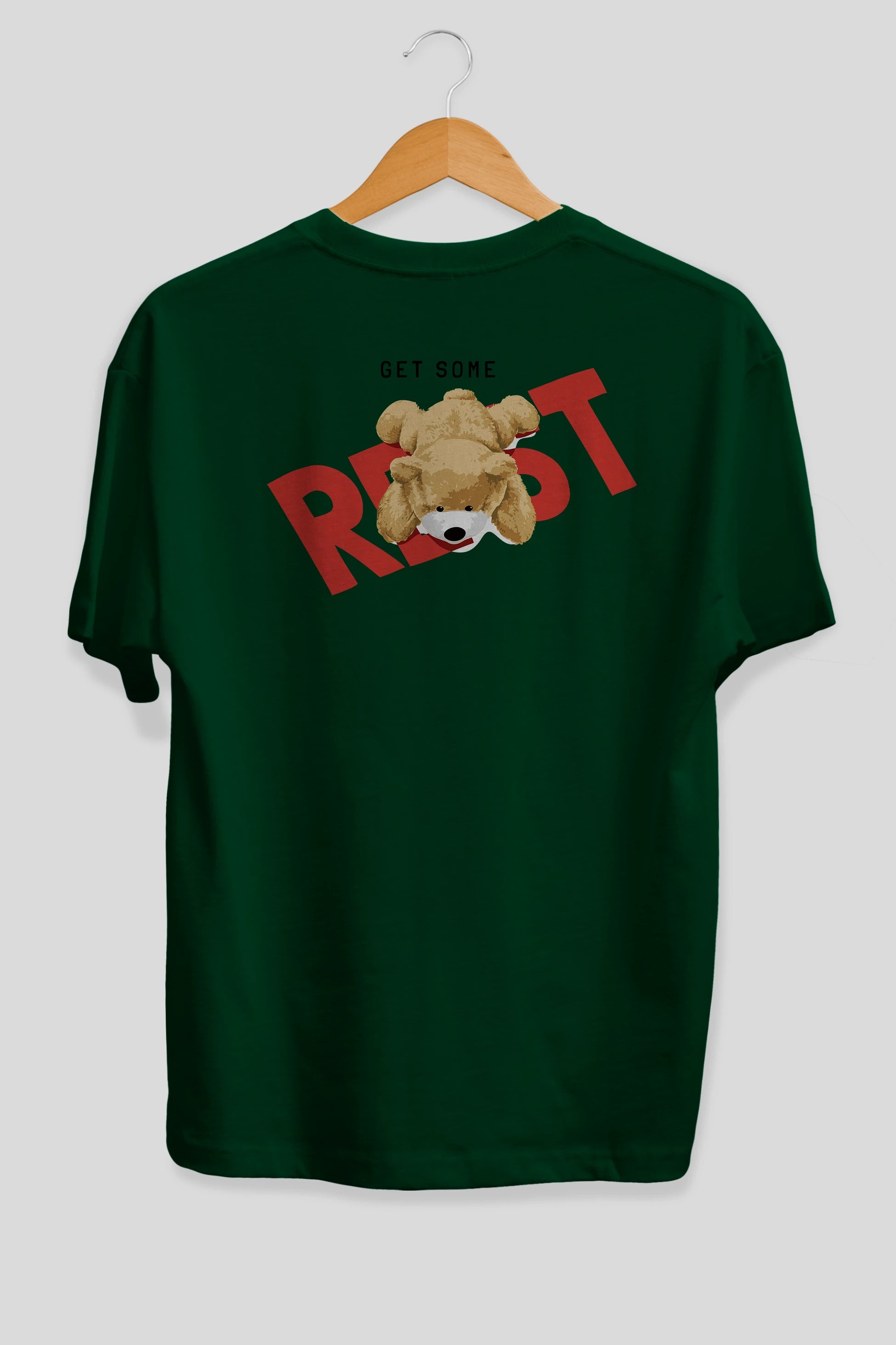 Teddy Bear Rest Arka Baskılı Oversize t-shirt Erkek Kadın Unisex %100 Pamuk