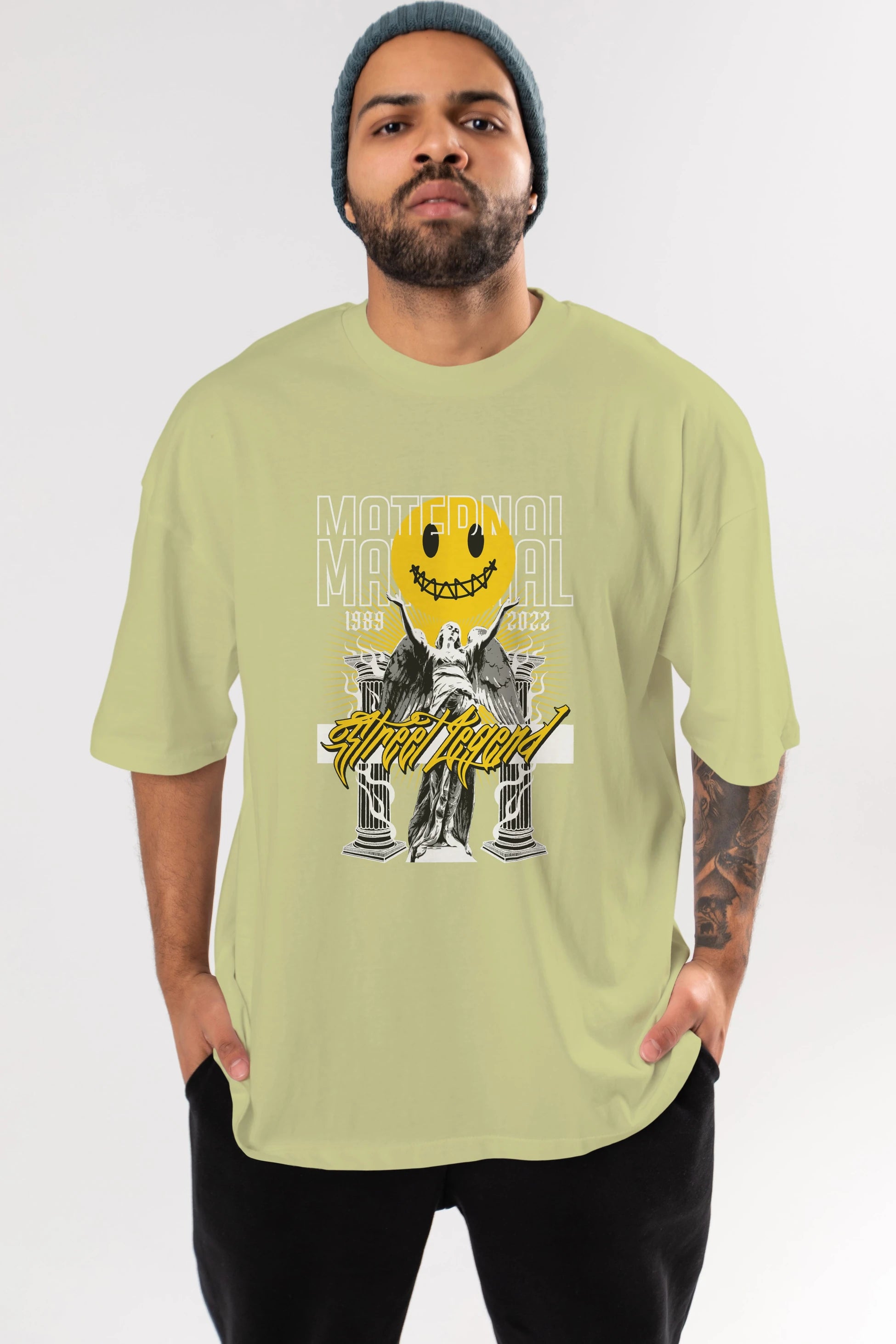 Maternal Street Legend Ön Baskılı Oversize t-shirt Erkek Kadın Unisex