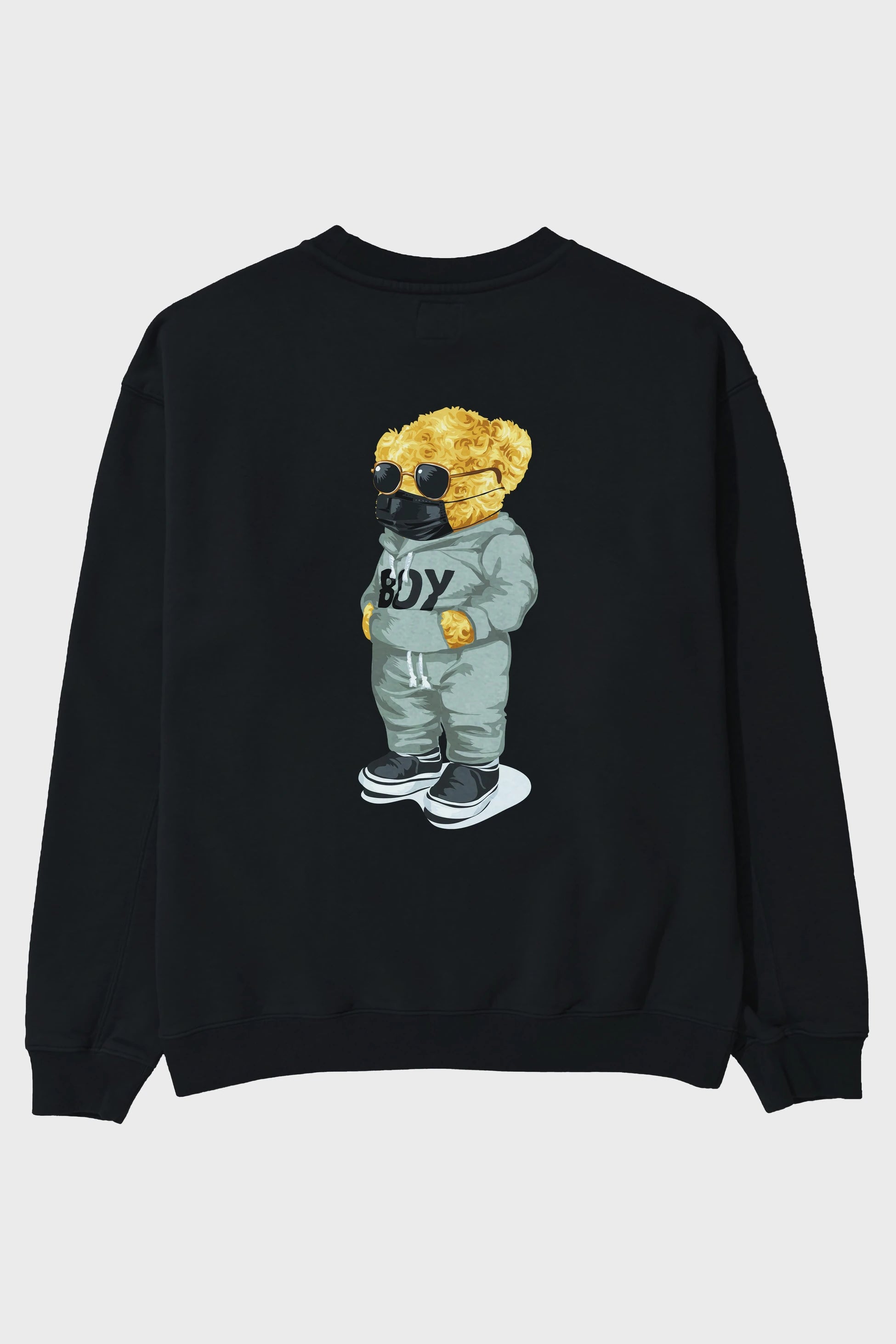Teddy Bear Boy Arka Baskılı Oversize Sweatshirt Erkek Kadın Unisex
