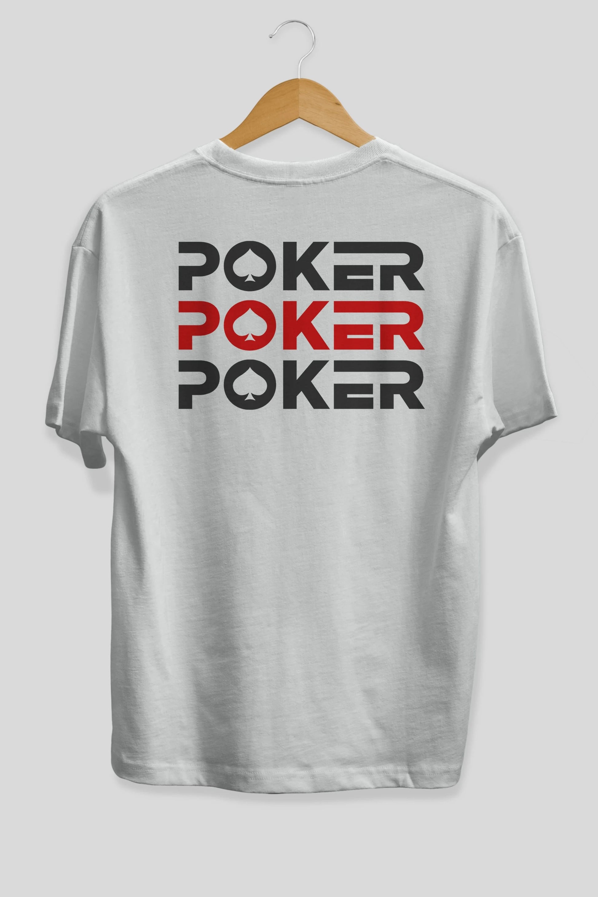 Poker Arka Baskılı Oversize t-shirt Erkek Kadın Unisex