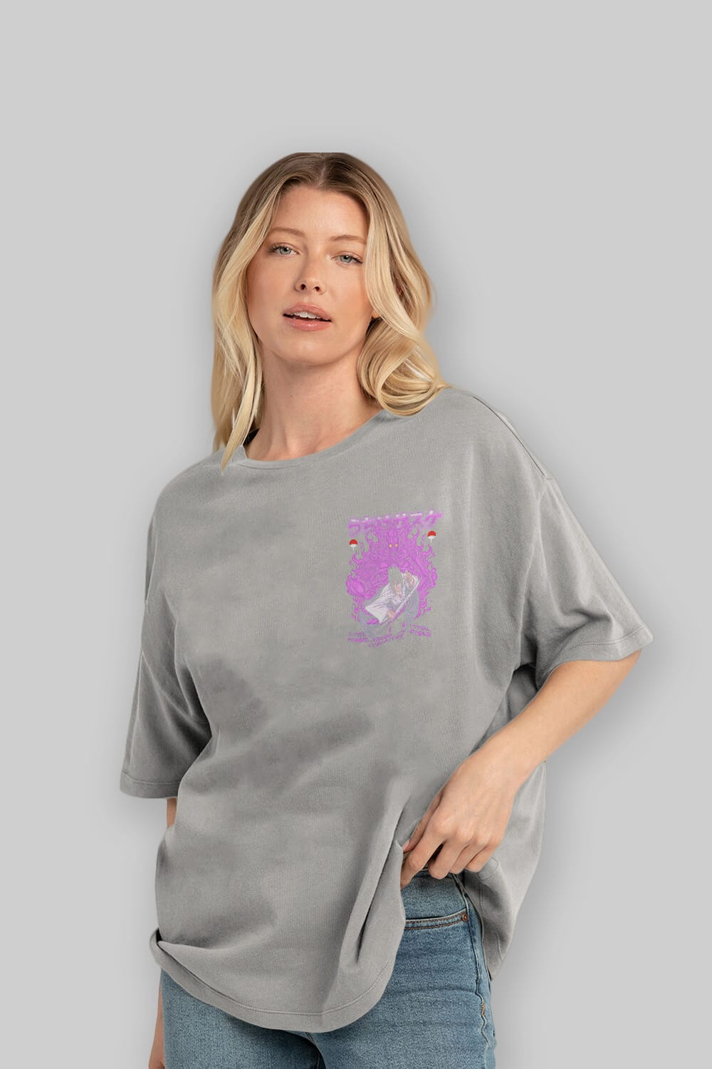 SASUKE UCHIHA NARUTO Ön Sol Baskılı Oversize t-shirt Erkek Kadın Unisex %100 Pamuk Bisiklet Yaka tişort
