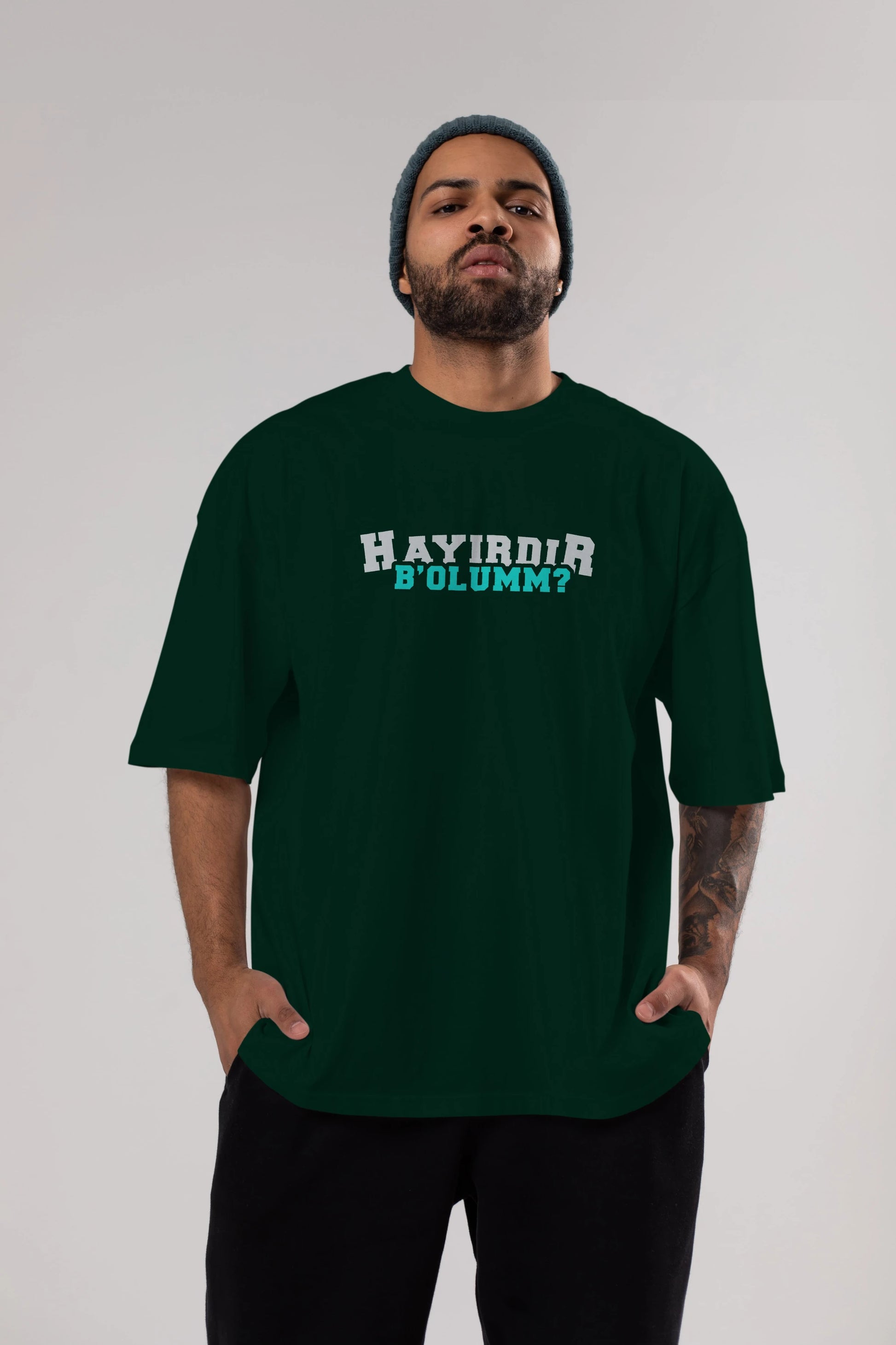 Hayırdır Bolum Ön Baskılı Oversize t-shirt %100 pamuk Erkek Kadın Unisex
