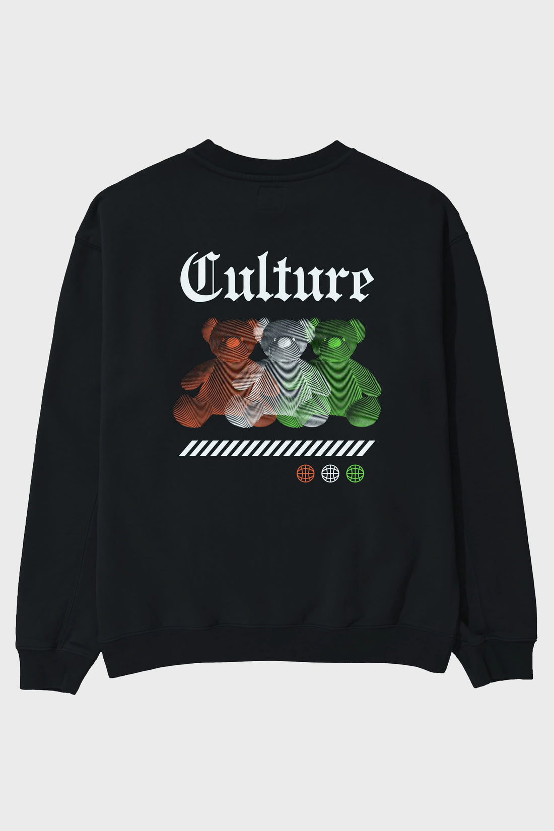 Culture Bear Arka Baskılı Oversize Sweatshirt Erkek Kadın Unisex