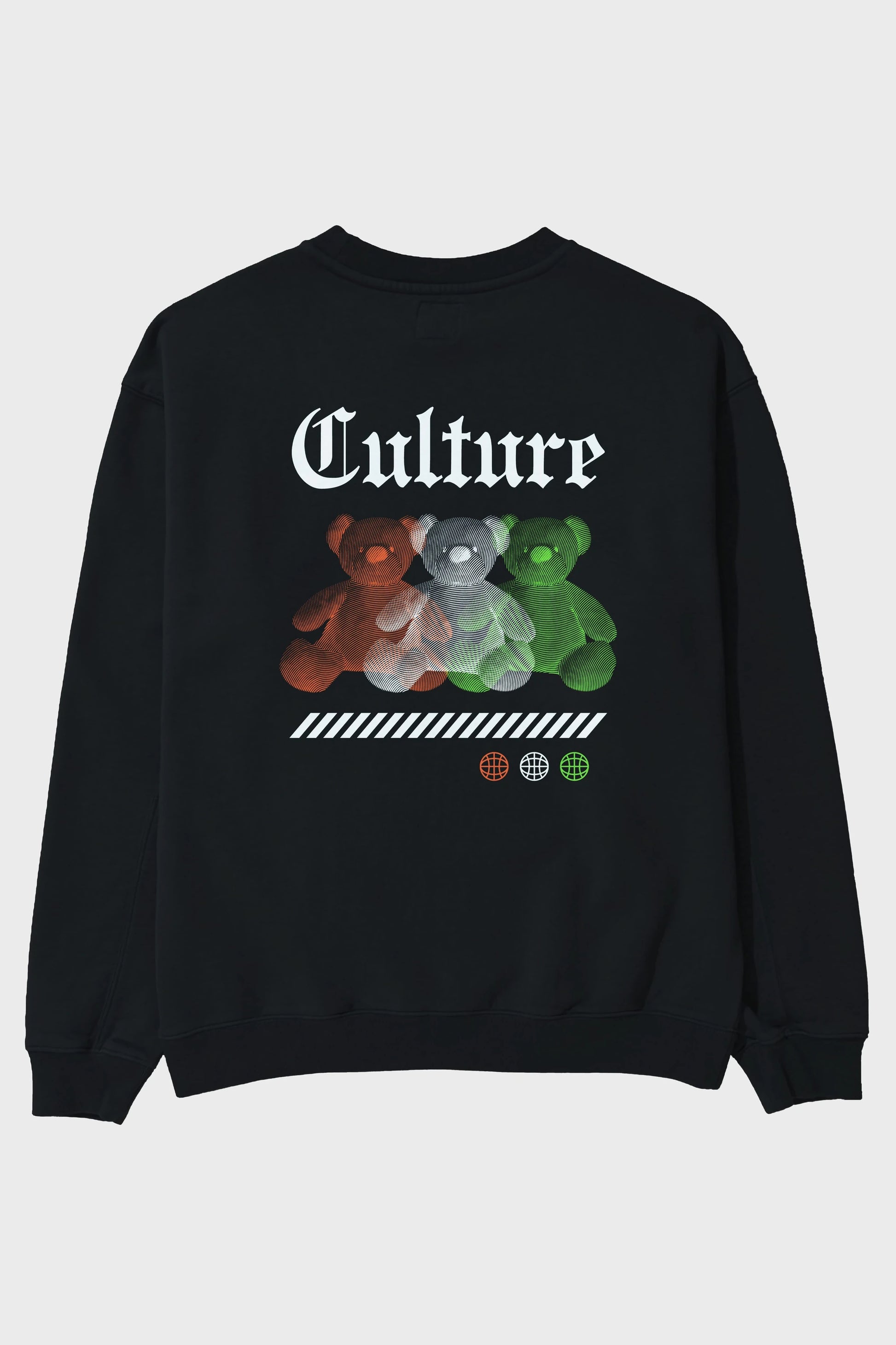 Culture Bear Arka Baskılı Oversize Sweatshirt Erkek Kadın Unisex