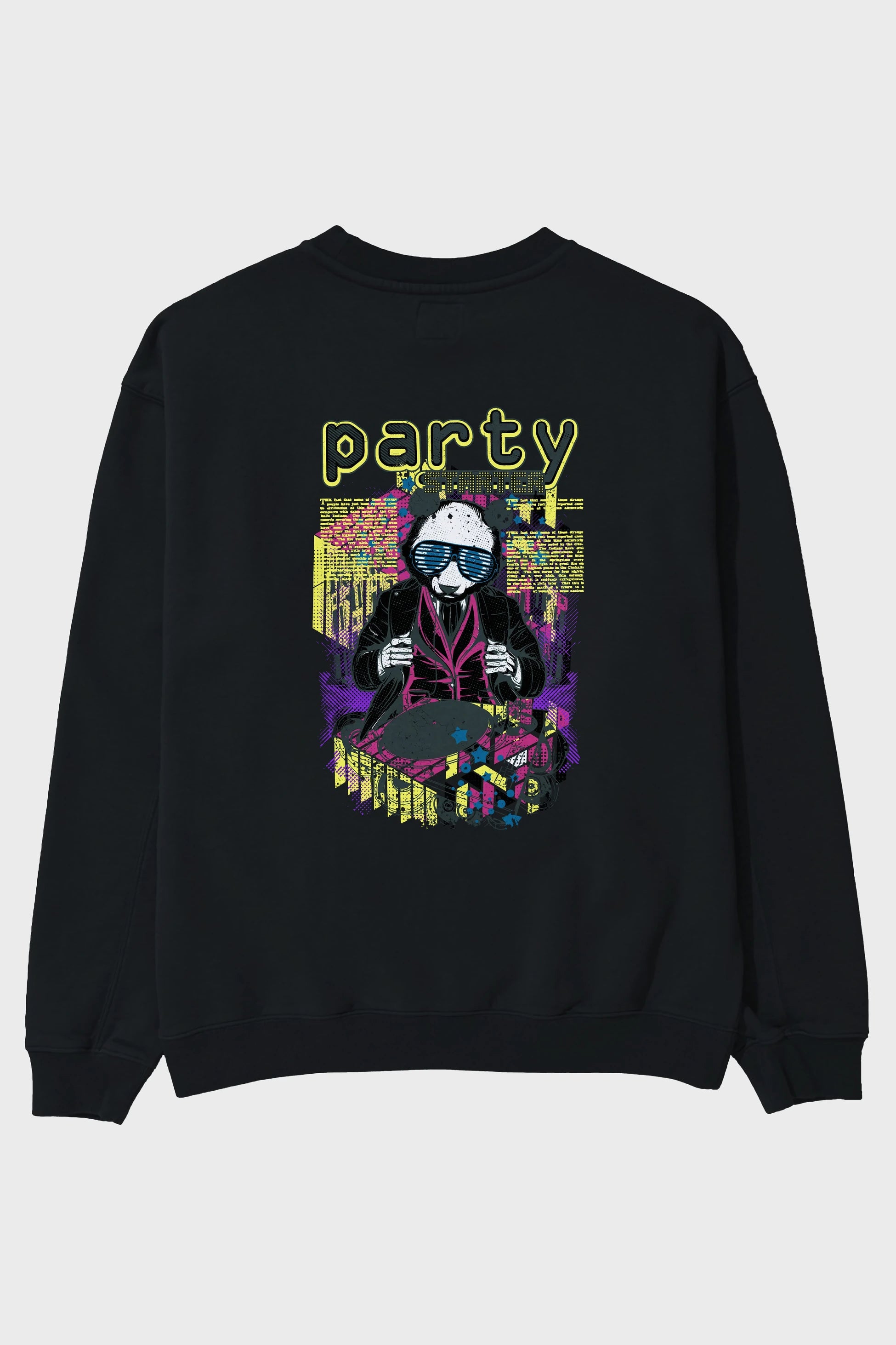 Party Starter Arka Baskılı Oversize Sweatshirt Erkek Kadın Unisex