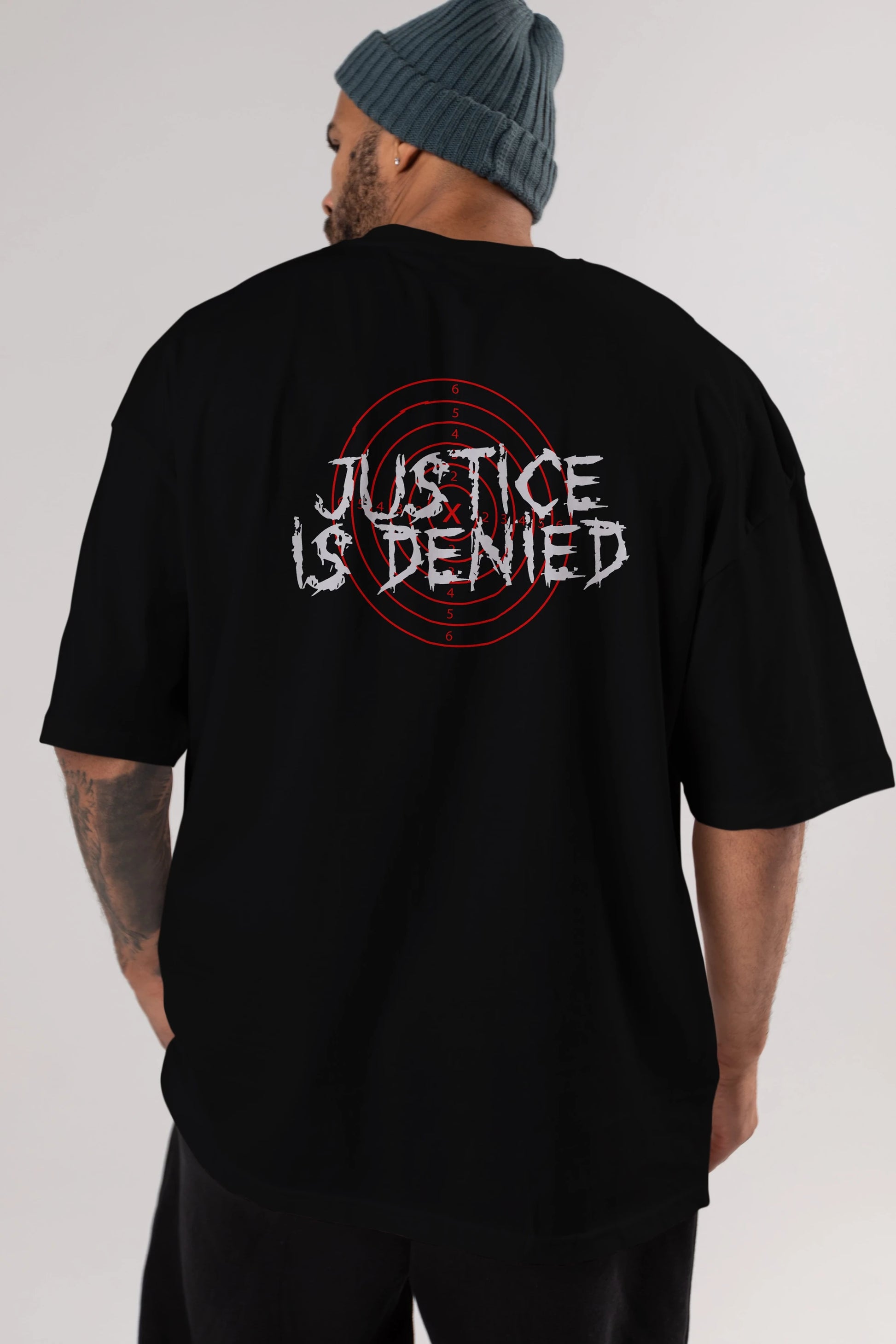 Justice is Denied Arka Baskılı Oversize t-shirt Erkek Kadın Unisex
