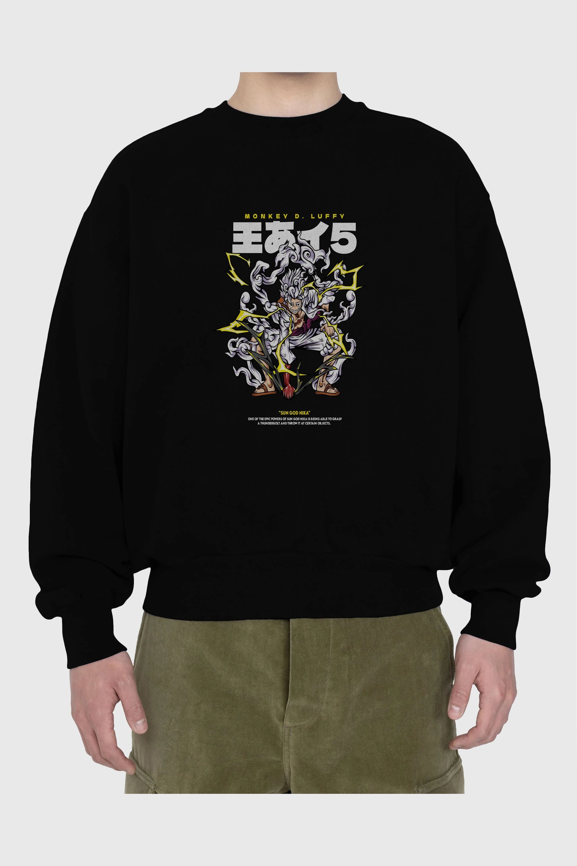Monkey D. Luffy Anime Ön Baskılı Oversize Sweatshirt Erkek Kadın Unisex