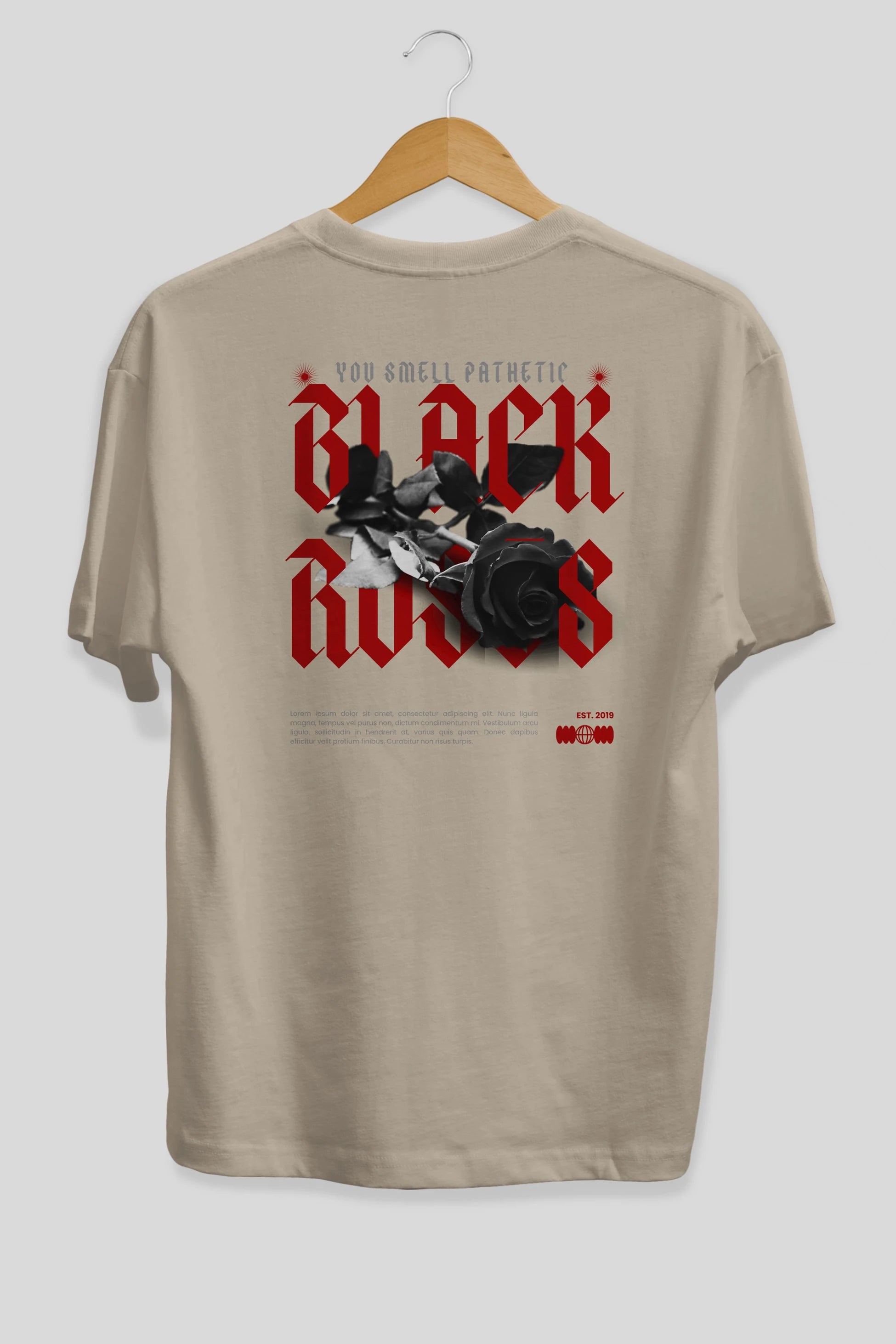 Black Roses Arka Baskılı Oversize t-shirt Erkek Kadın Unisex
