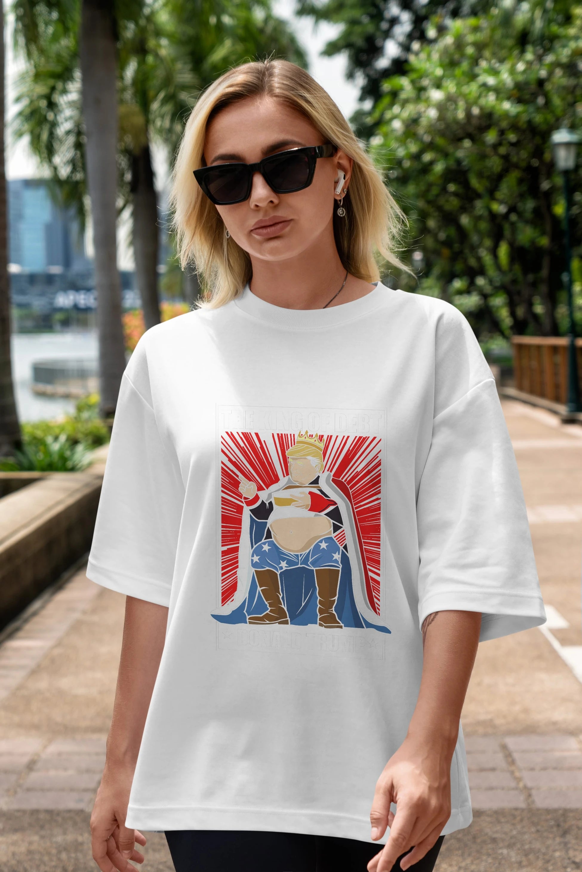 Trump King Ön Baskılı Oversize t-shirt Erkek Kadın Unisex %100 Pamuk tişort