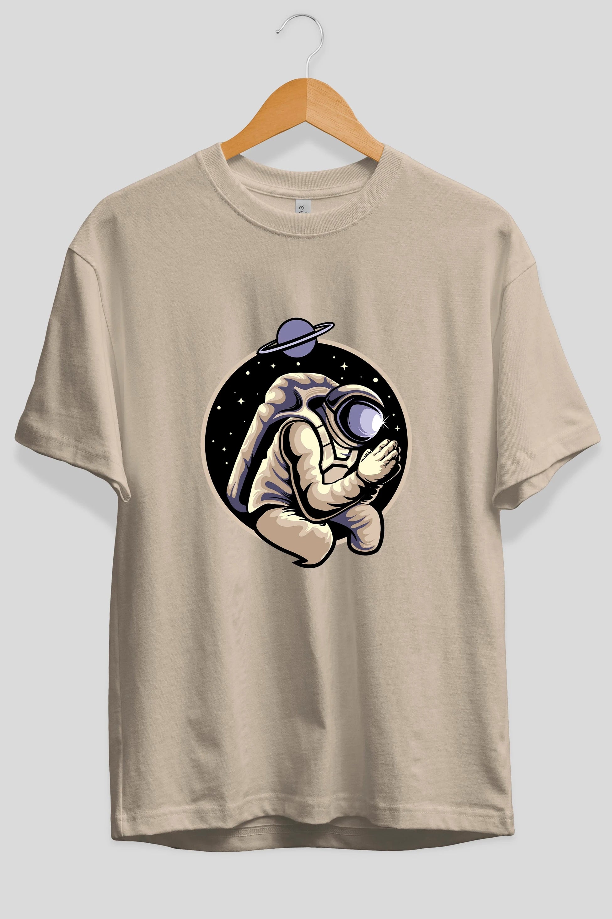 Astronaut Praying Ön Baskılı Oversize t-shirt Erkek Kadın Unisex