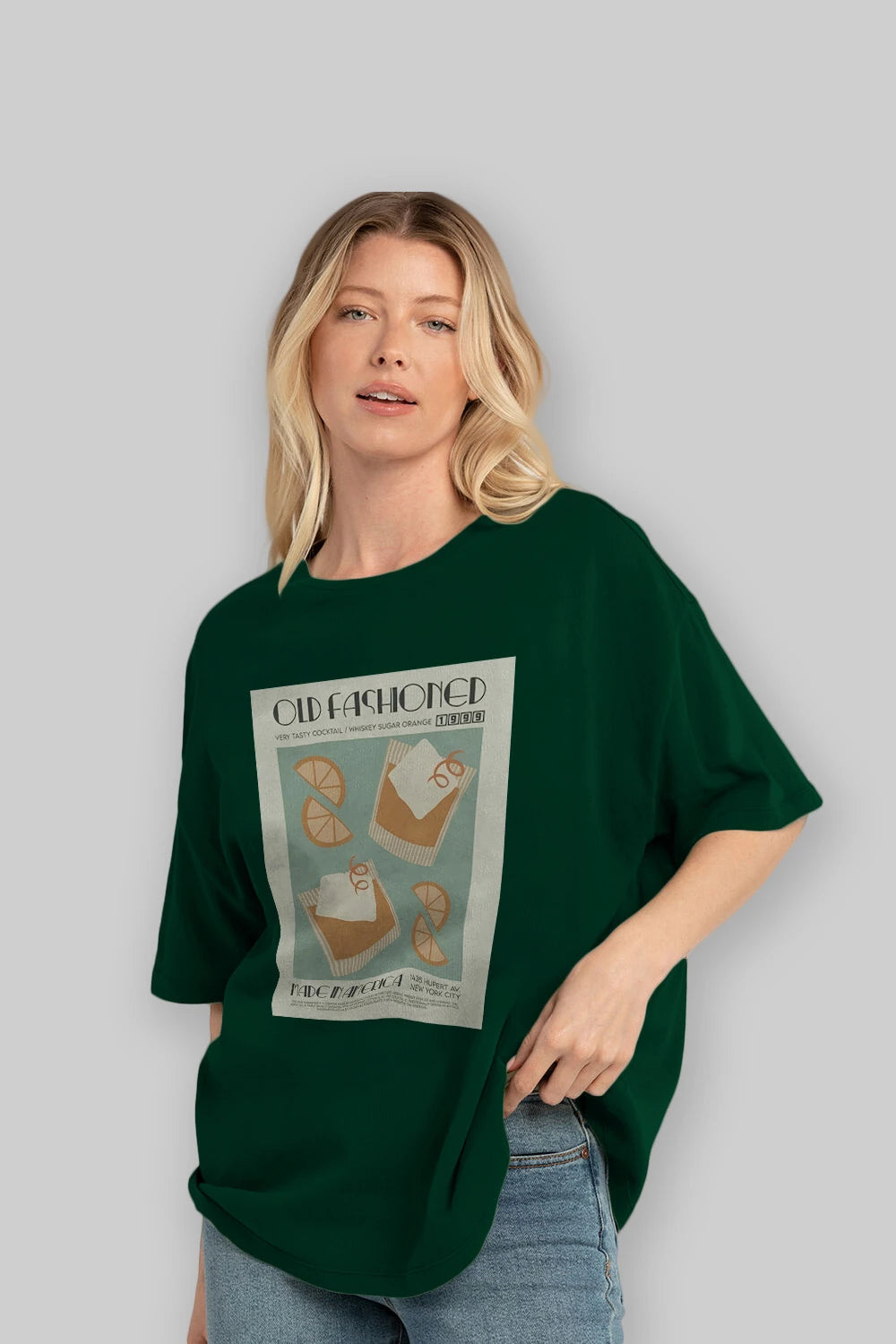 Old Fashioned 2 Ön Baskılı Oversize t-shirt Erkek Kadın Unisex %100 Pamuk Bisiklet Yaka tişort
