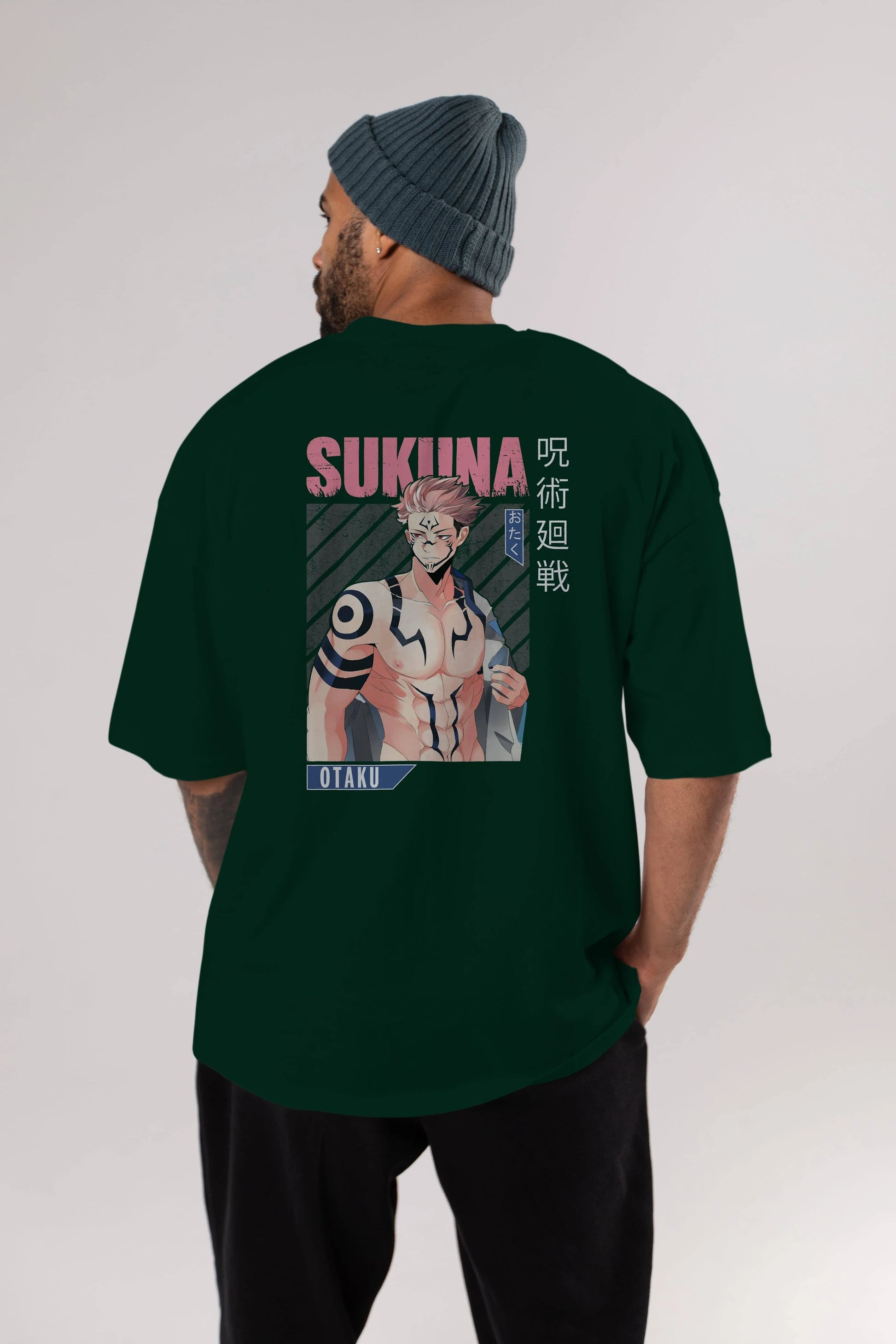 Sukuna Ryoumen 1 Anime Arka Baskılı Oversize t-shirt Erkek Kadın Unisex