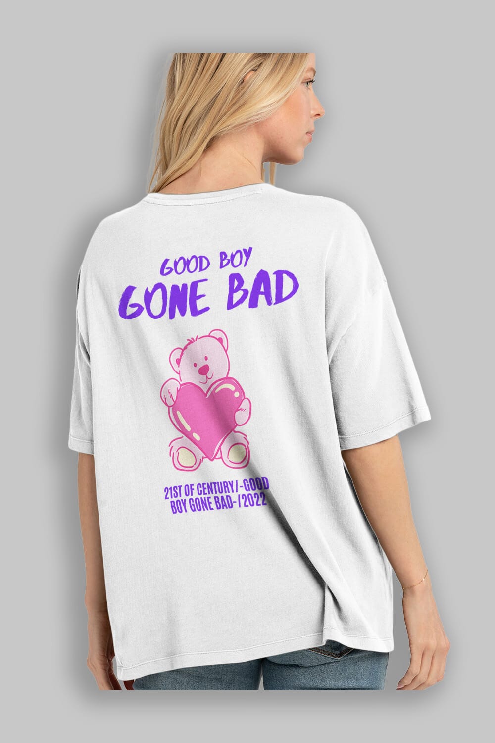 Good Boy Gona Bad Arka Baskılı Oversize t-shirt Erkek Kadın Unisex