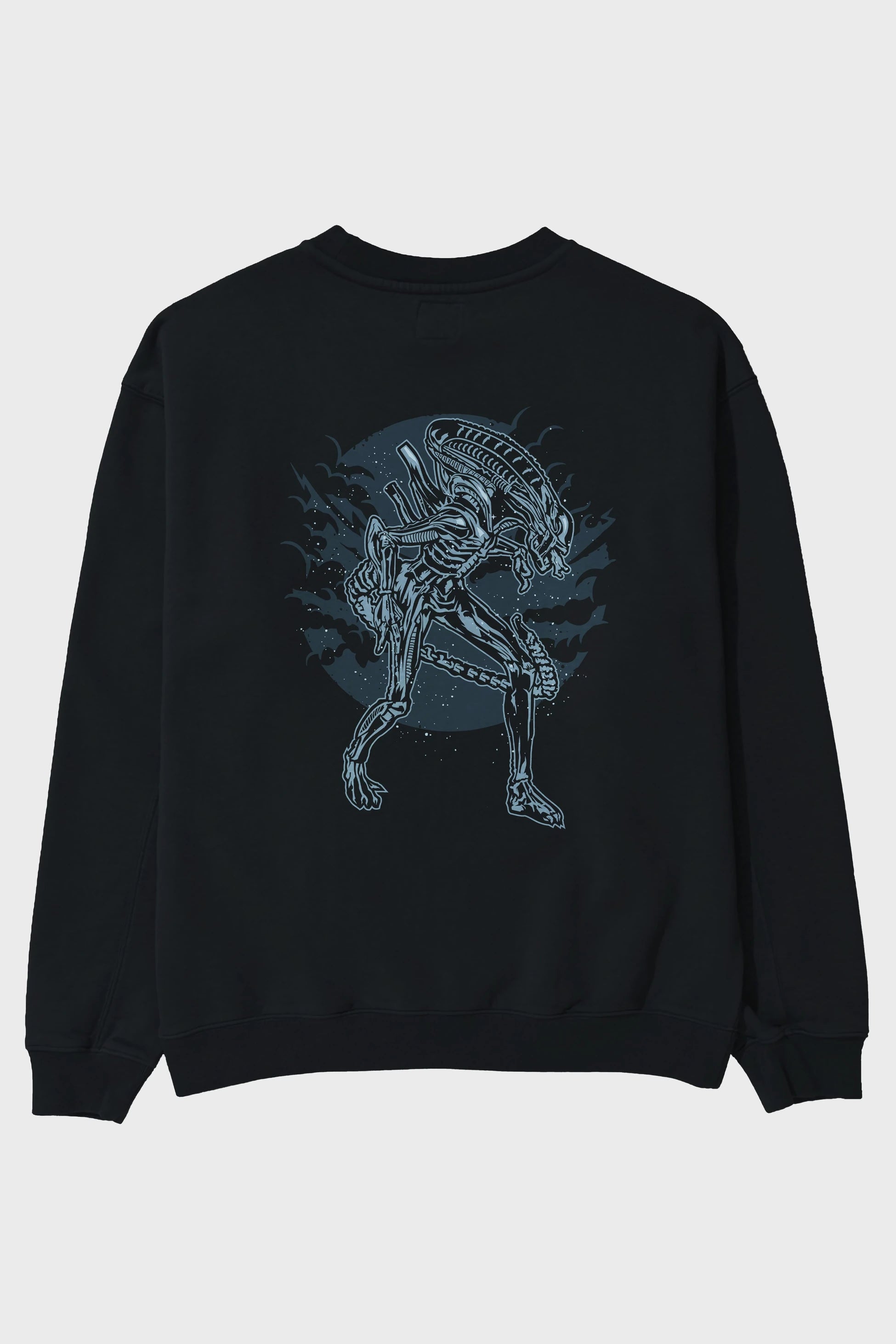 Xenomorph Arka Baskılı Oversize Sweatshirt Erkek Kadın Unisex