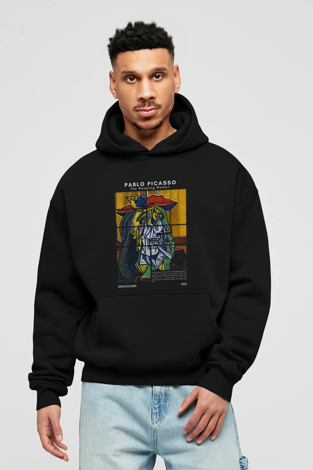 Pablo Picasso ön Baskılı Hoodie Oversize Kapüşonlu Sweatshirt Erkek Kadın