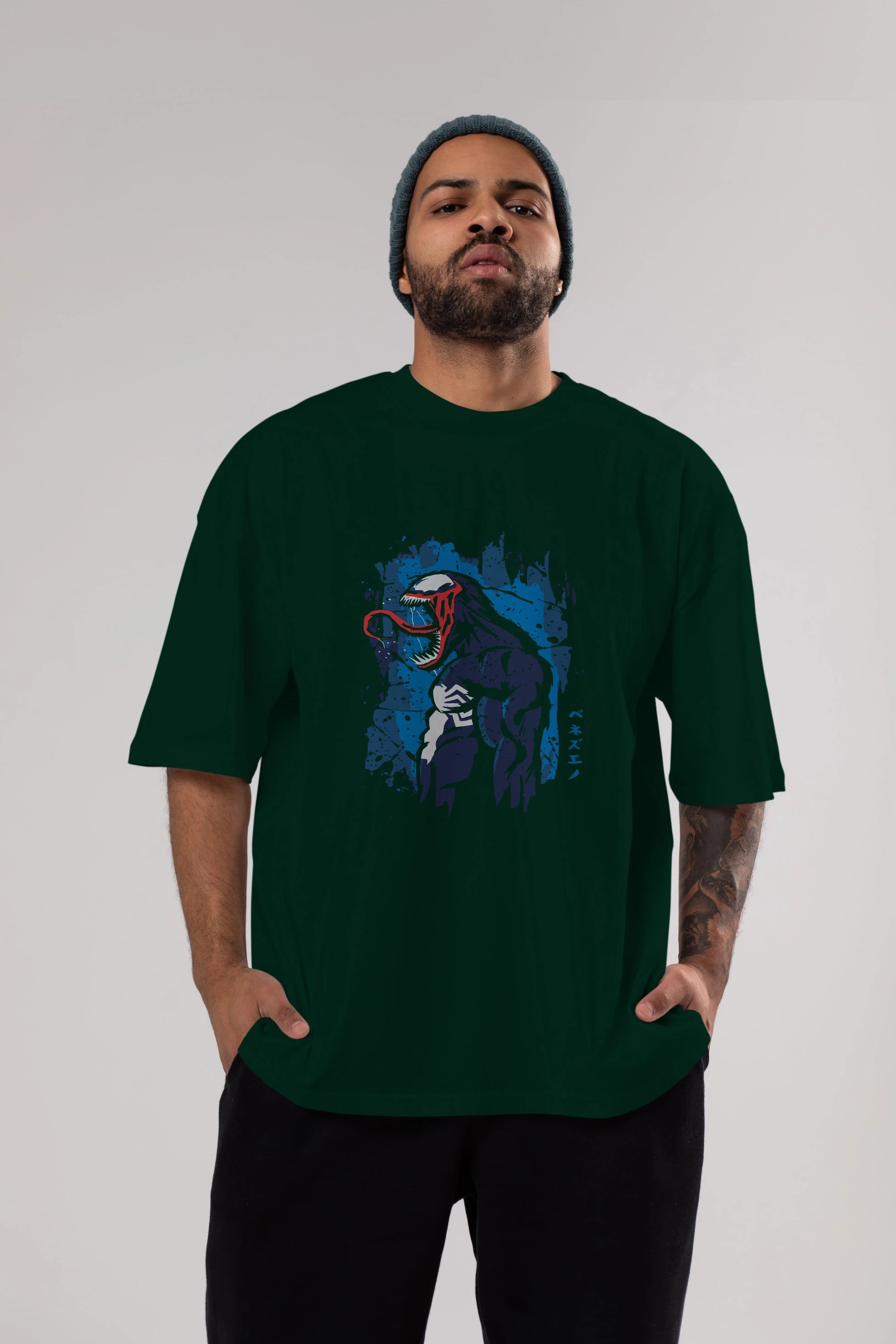 Venom (24) Ön Baskılı Oversize t-shirt Erkek Kadın Unisex %100 Pamuk Bisiklet Yaka tişort