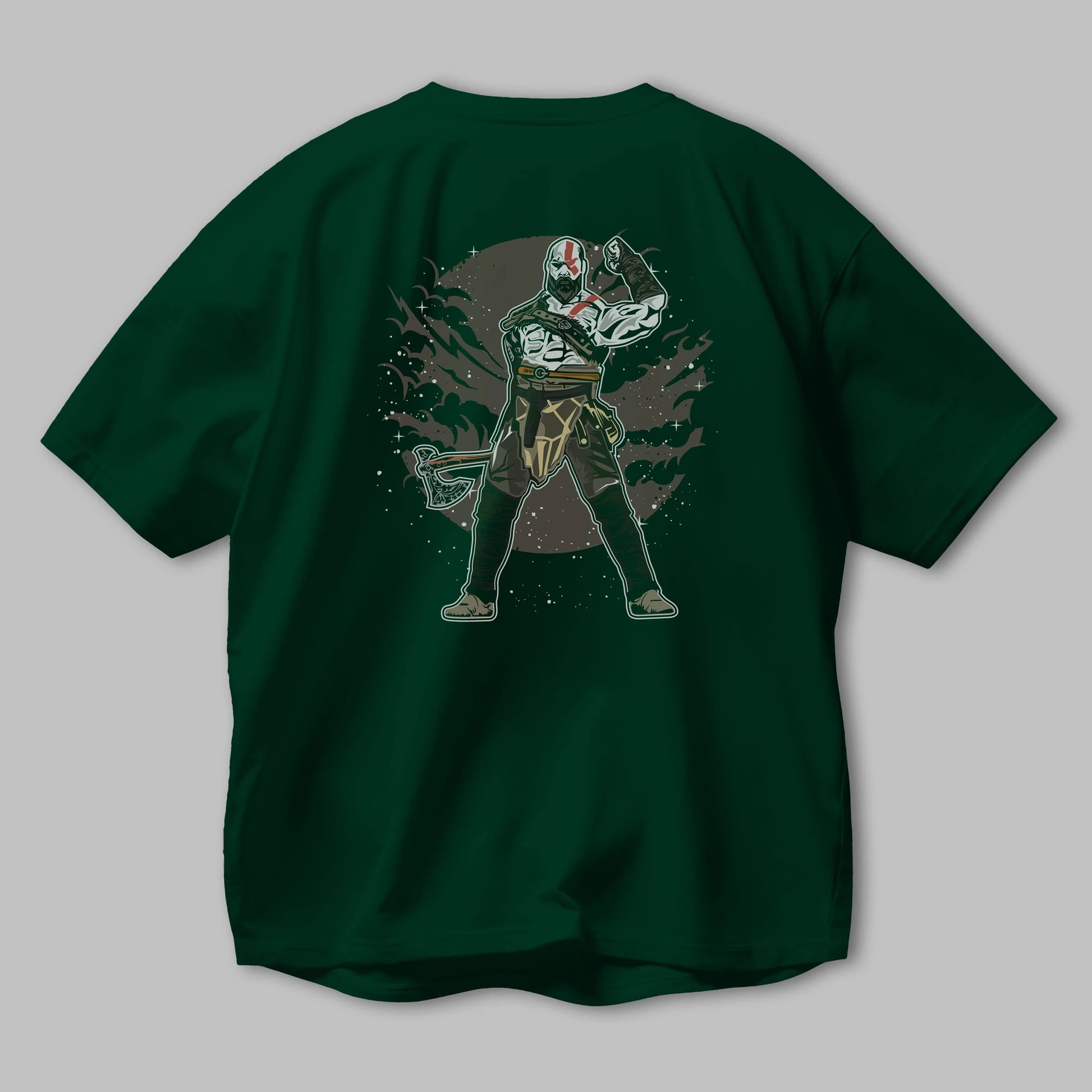 GOD OF WAR Arka Baskılı Oversize t-shirt Erkek Kadın Unisex %100 Pamuk