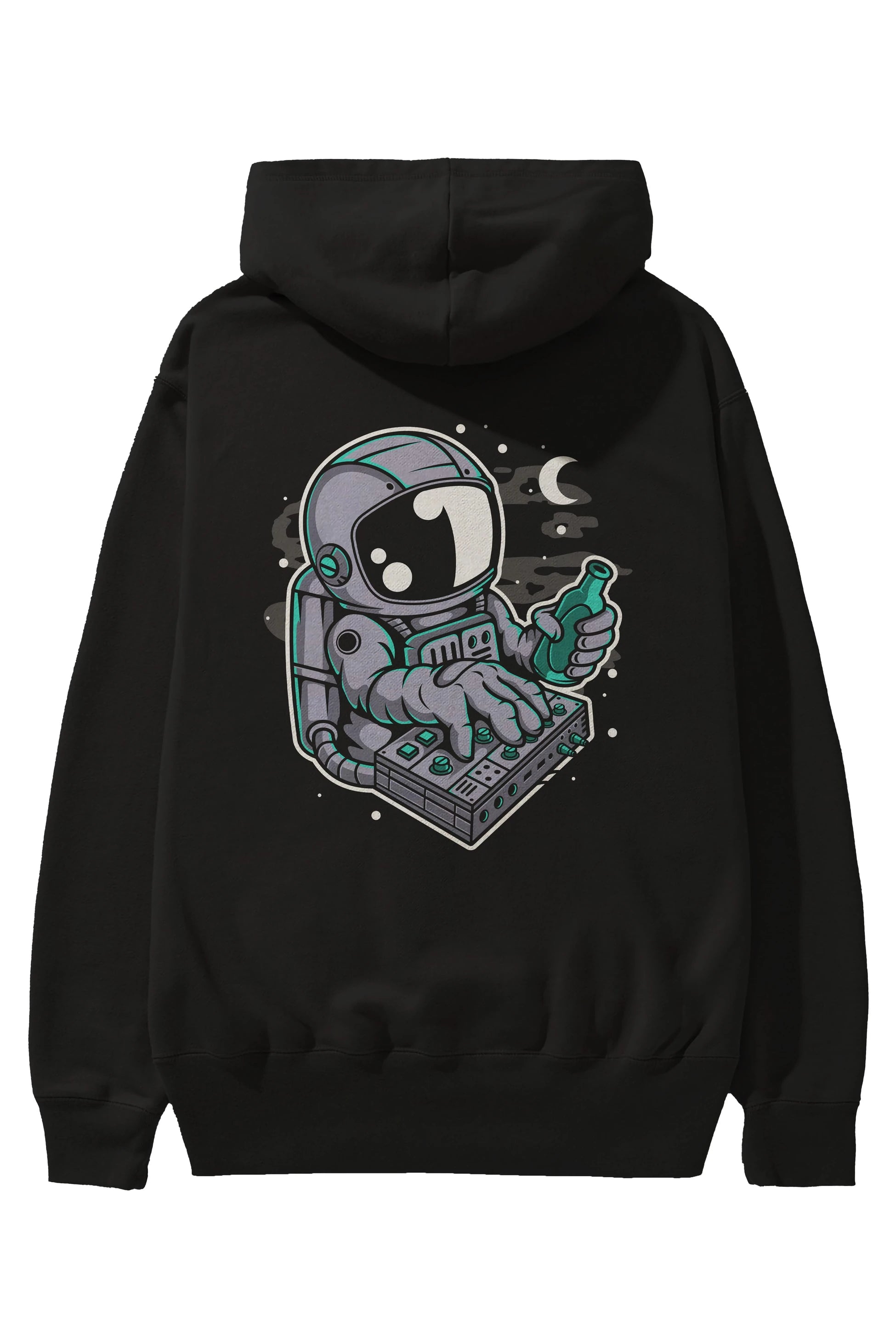 Astronaut Synth Arka Baskılı Hoodie Oversize Kapüşonlu Sweatshirt Erkek Kadın Unisex