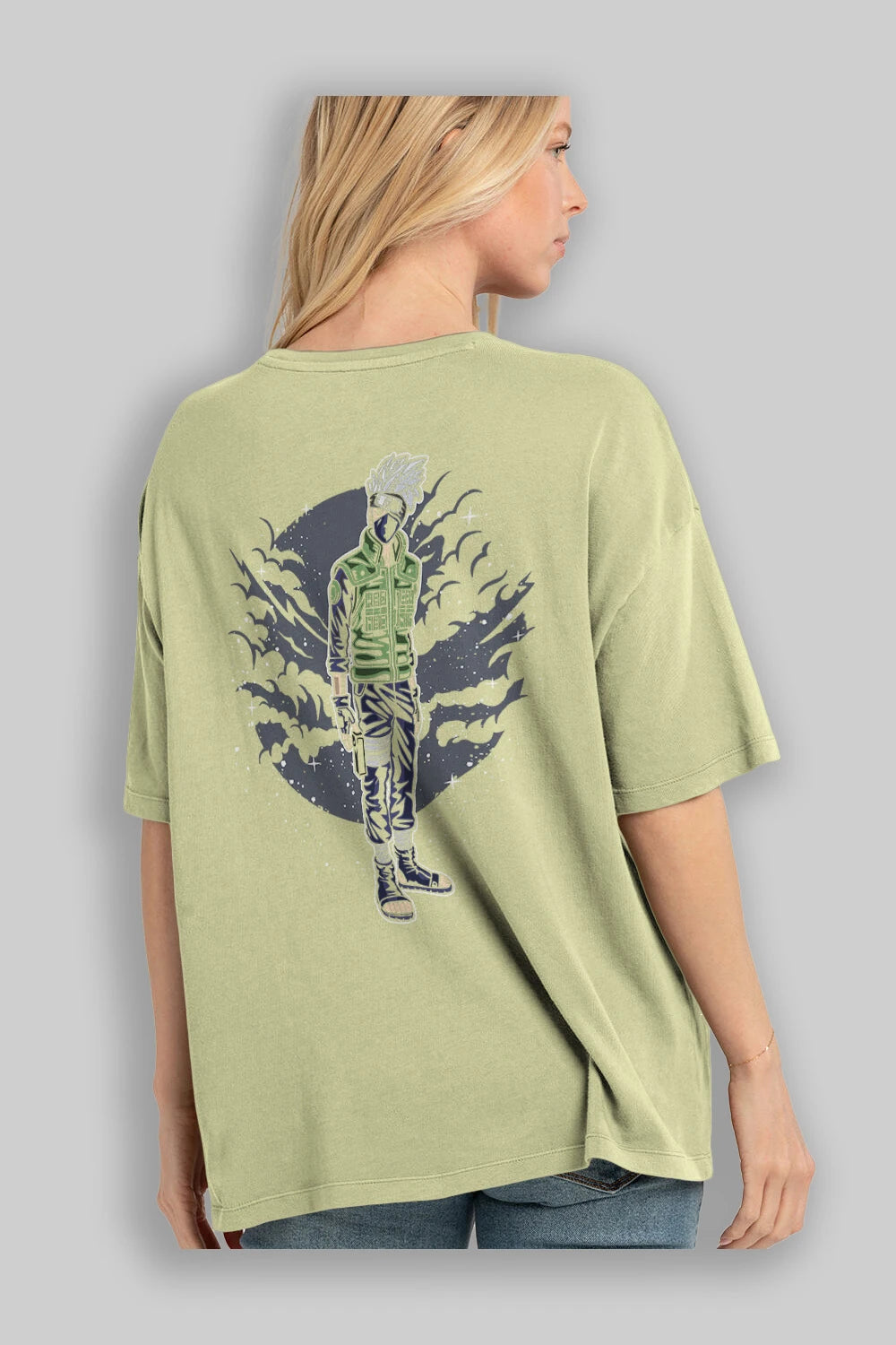 SHINOBI Arka Baskılı Oversize t-shirt Erkek Kadın Unisex %100 Pamuk